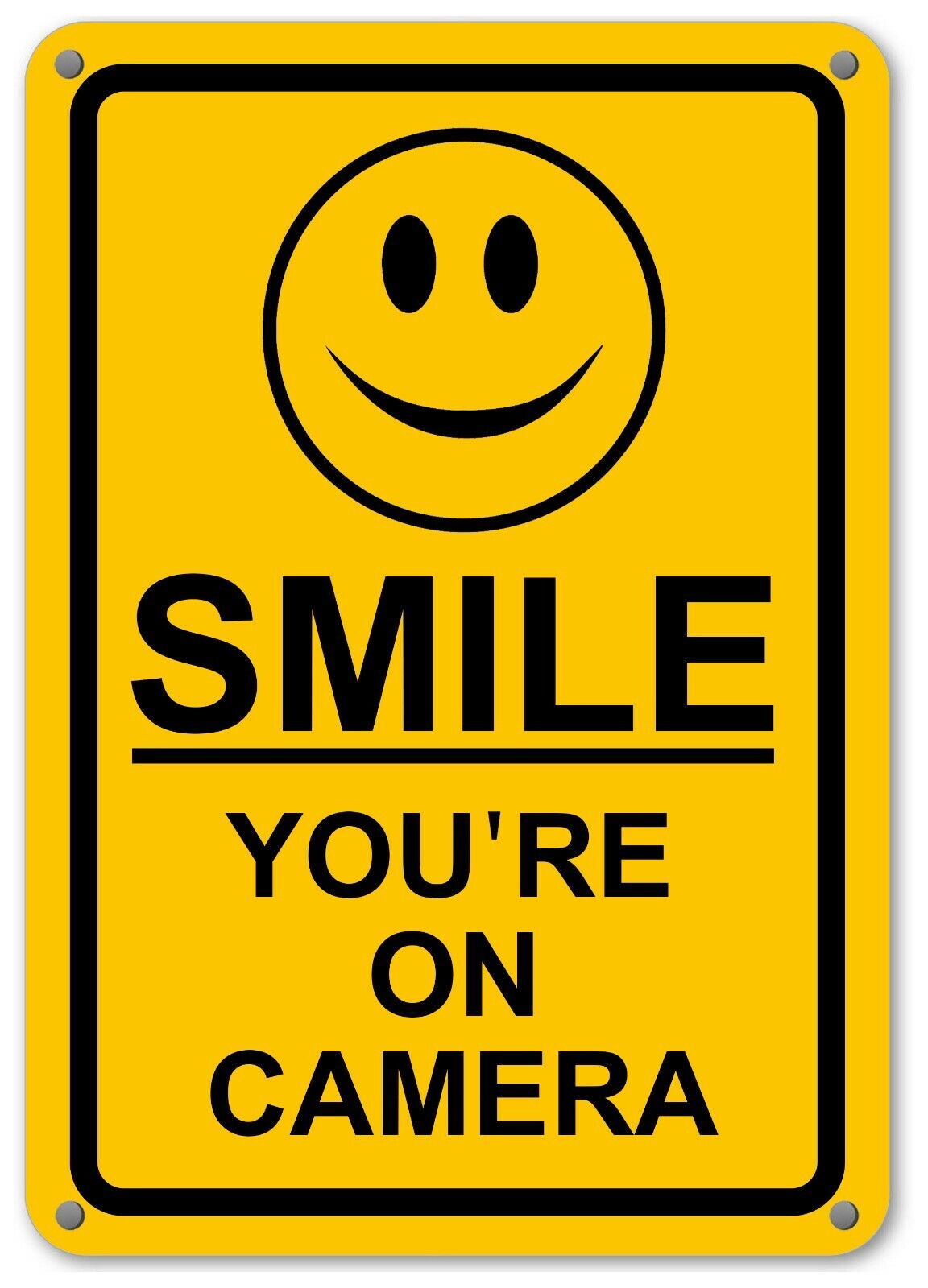 New Smile You're on Camera Yellow Business Security Sign CCTV Video Surveillance