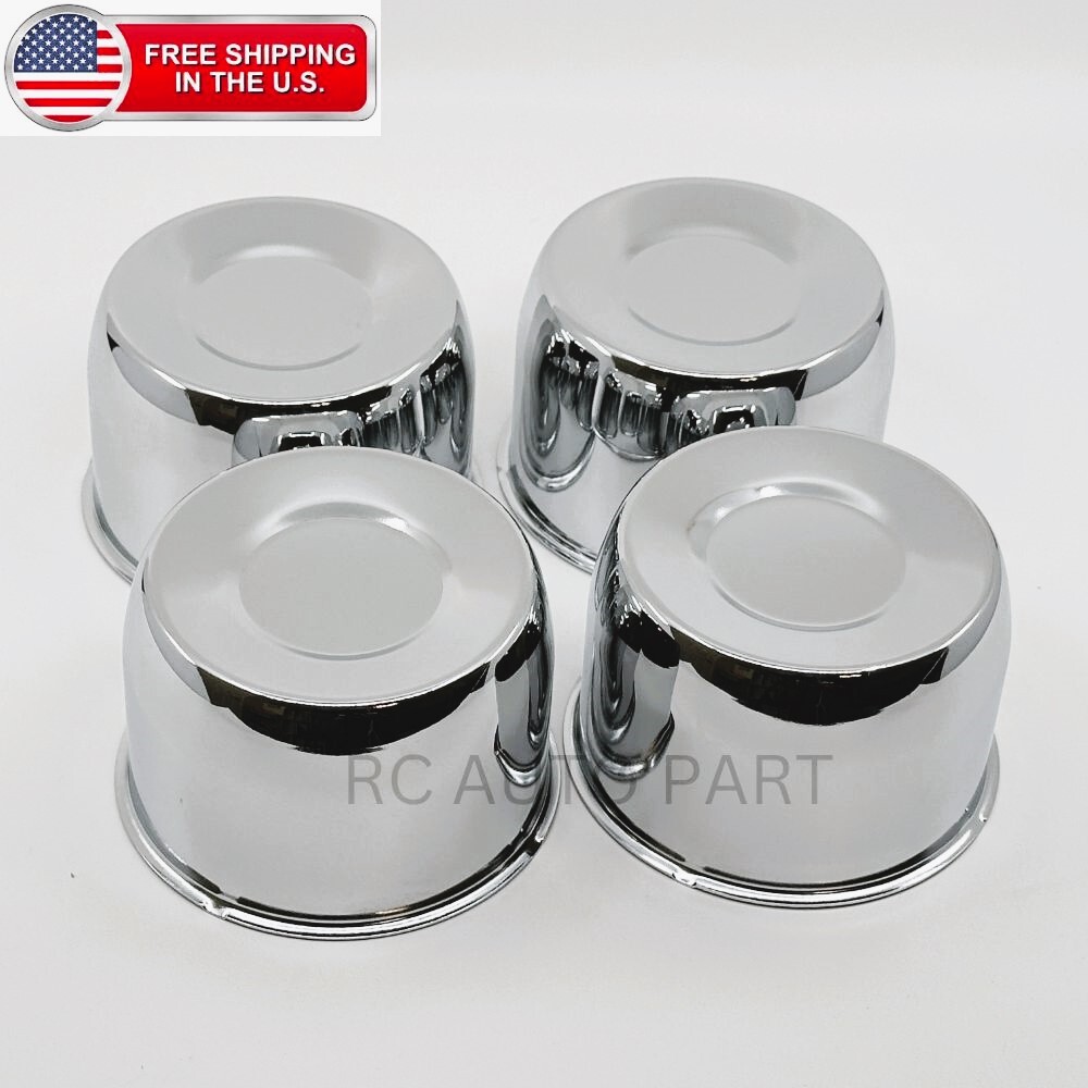 4 Short Chrome Center Caps For Push Through 4.25\