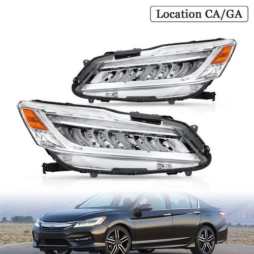 For 2016-17 Honda Accord Touring Sedan ONLY LED Headlight Assembly Left & Right