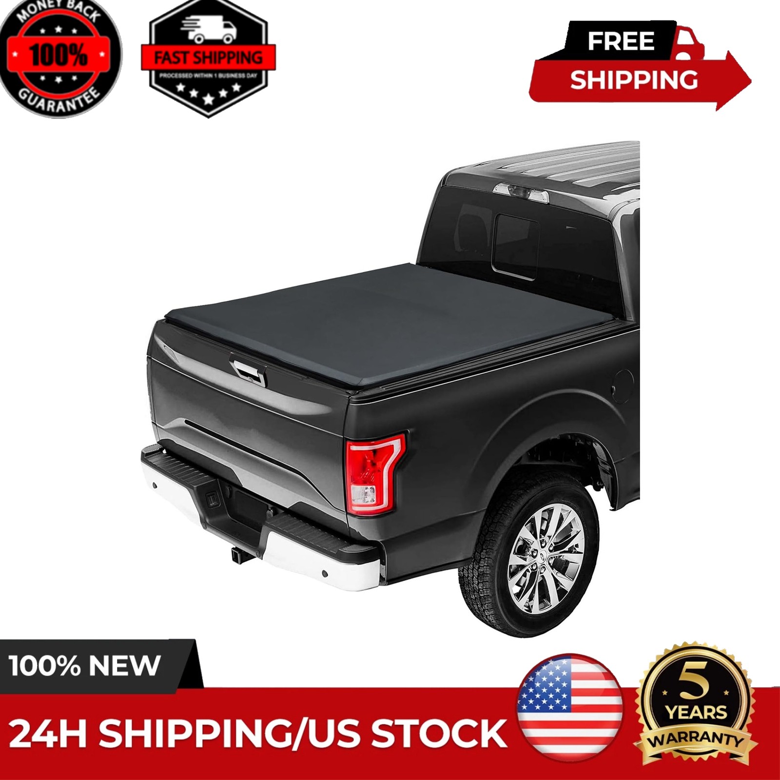 Tri-fold Truck Bed Tonneau Cover for 16-24 Toyota Tacoma TRD Short Double Cab
