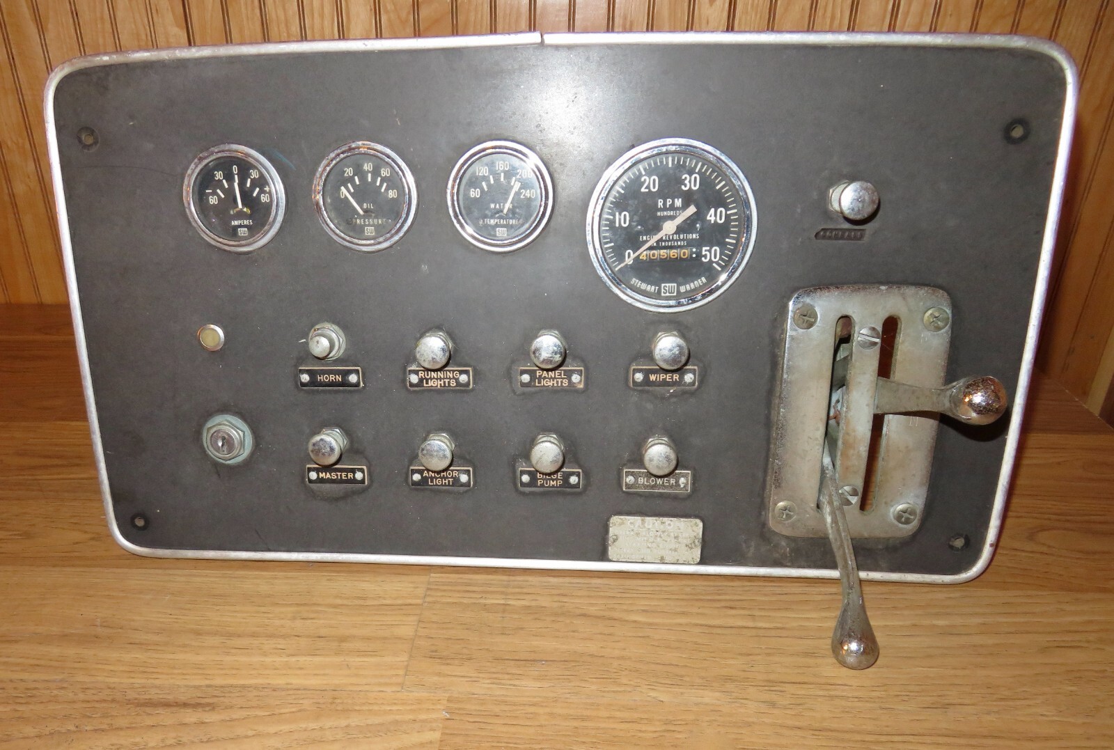 VTG Chris Craft Boat DASH Gauge Cluster w/ Mechanical Tach Thompson Hacker craft VTG Chris Craft Boat DASH Gauge Cluster w/ Mechanical Tach Thompson Hacker craft