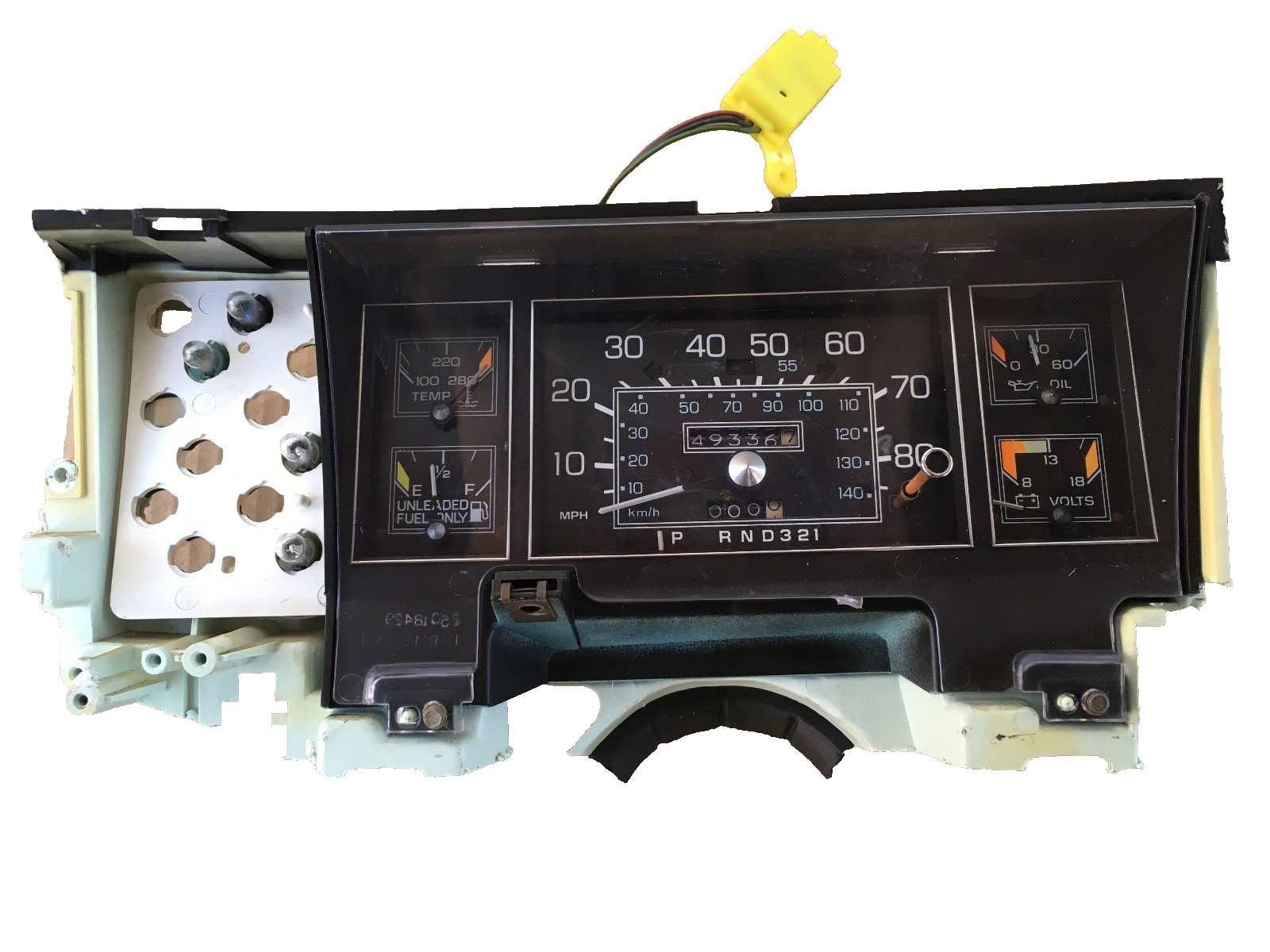 1979-1985 Oldsmobile Toronado Optional Gauge Cluster w/ Aux Temp / Oil Gauges