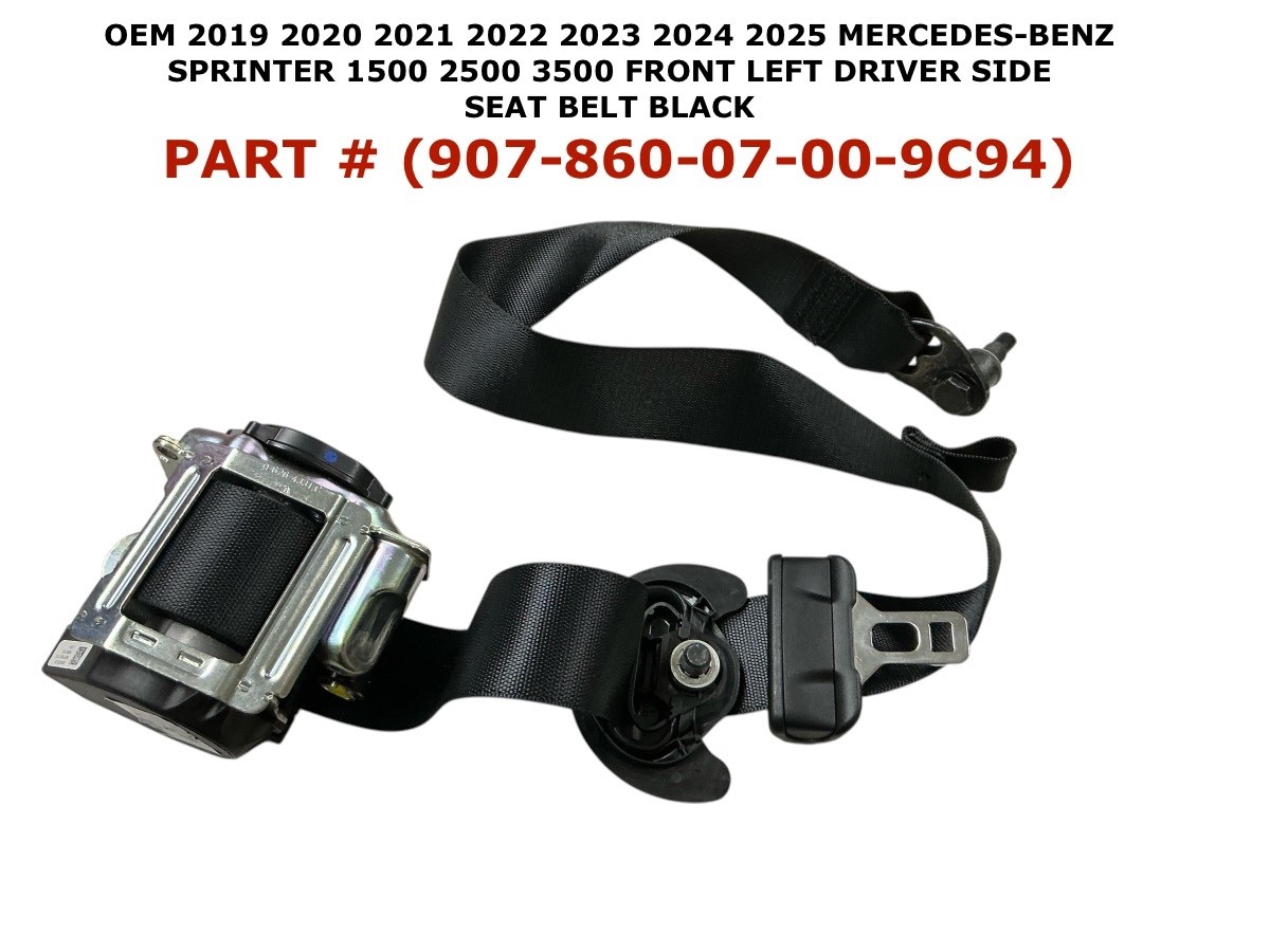 2019-2025 Mercedes-Benz Sprinter 1500 2500 3500 front left side seat belt BLACK