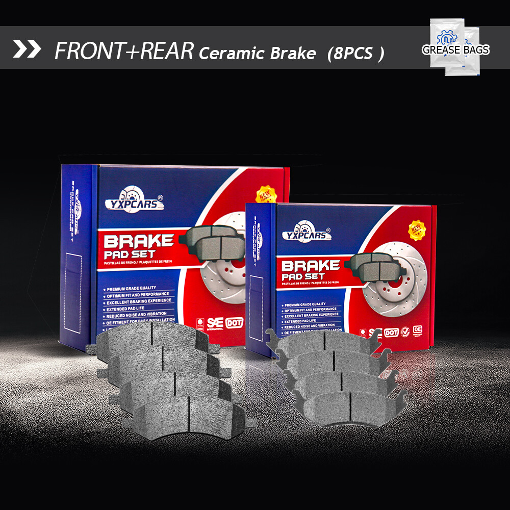 For 2006 - 2018 Dodge Ram 1500 Front + Rear Premium Ceramic Brake Pads For 2006 - 2018 Dodge Ram 1500 Front + Rear Premium Ceramic Brake Pads