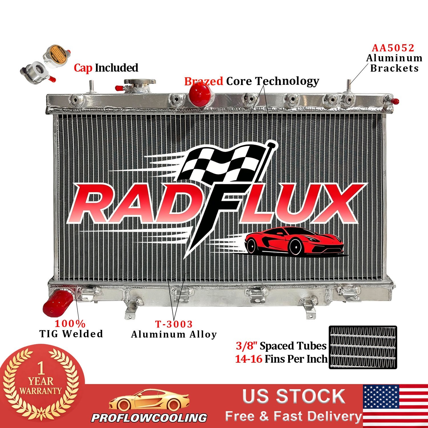 CC2703 Aluminum Radiator For 2002-2007 Subaru Impreza WRX/STI 2.0L 2.5L MT 3Rows