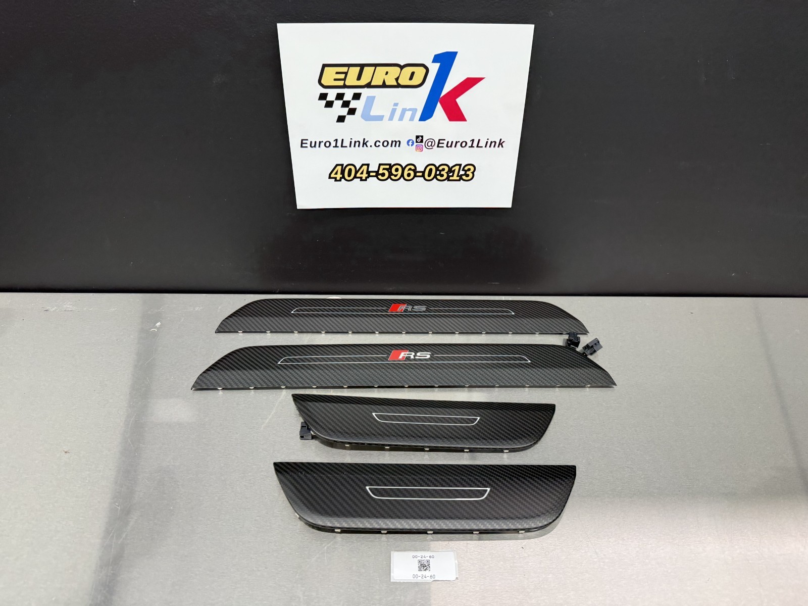 22-24 Audi RS e-Tron GT Carbon Fiber Door Sills Illuminated Front & Rear OEM 22-24 Audi RS e-Tron GT Carbon Fiber Door Sills Illuminated Front & Rear OEM