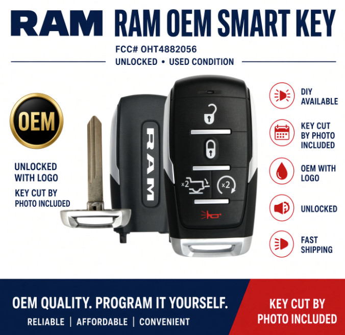 OEM Unlocked RAM 1500 19-24 OHT-4882056 + Key Cut OEM Unlocked RAM 1500 19-24 OHT-4882056 + Key Cut