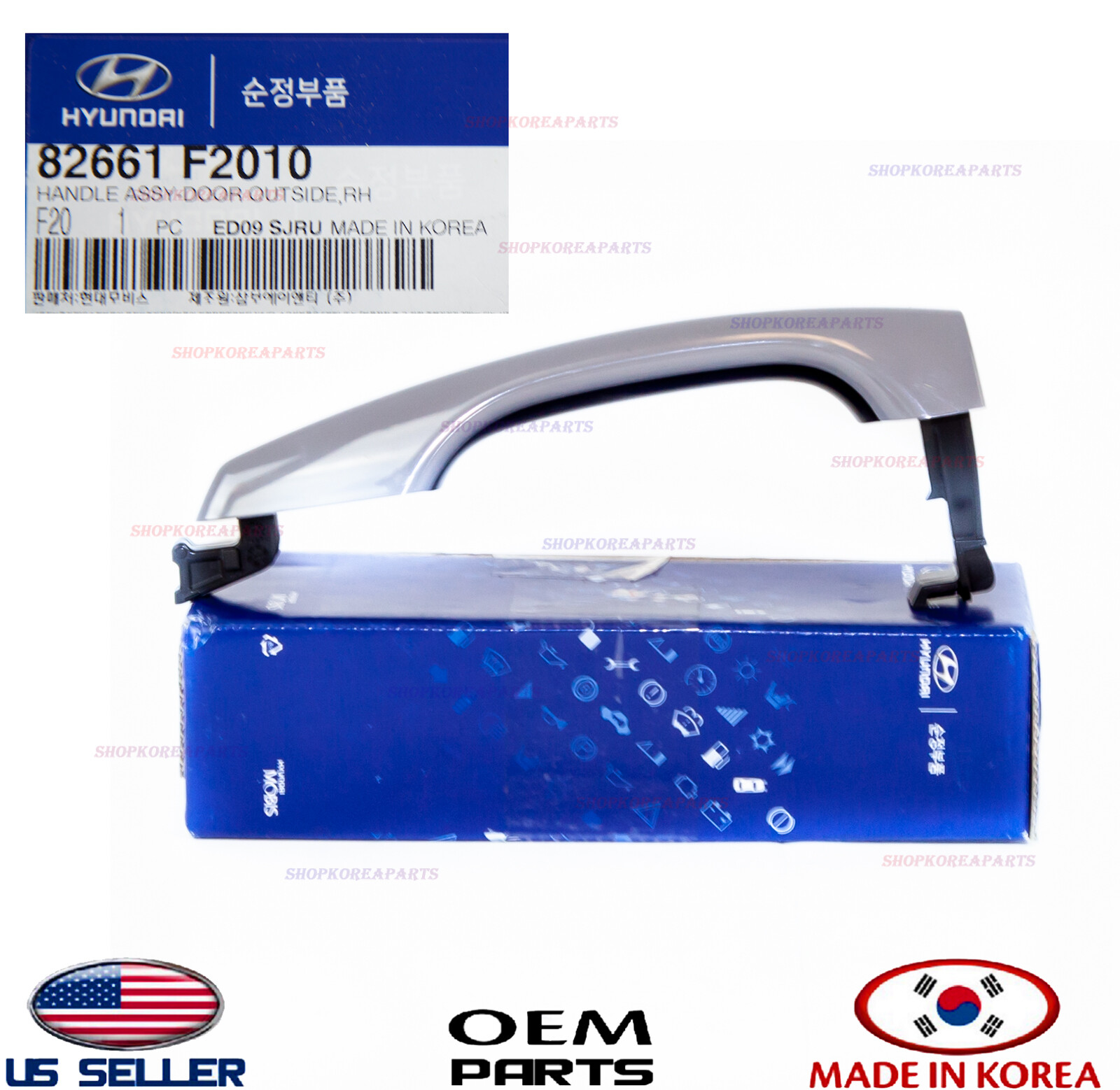 Genuine Outside Door Handle Passenger Side FRONT or REAR OEM Elantra SEDAN 17-20
