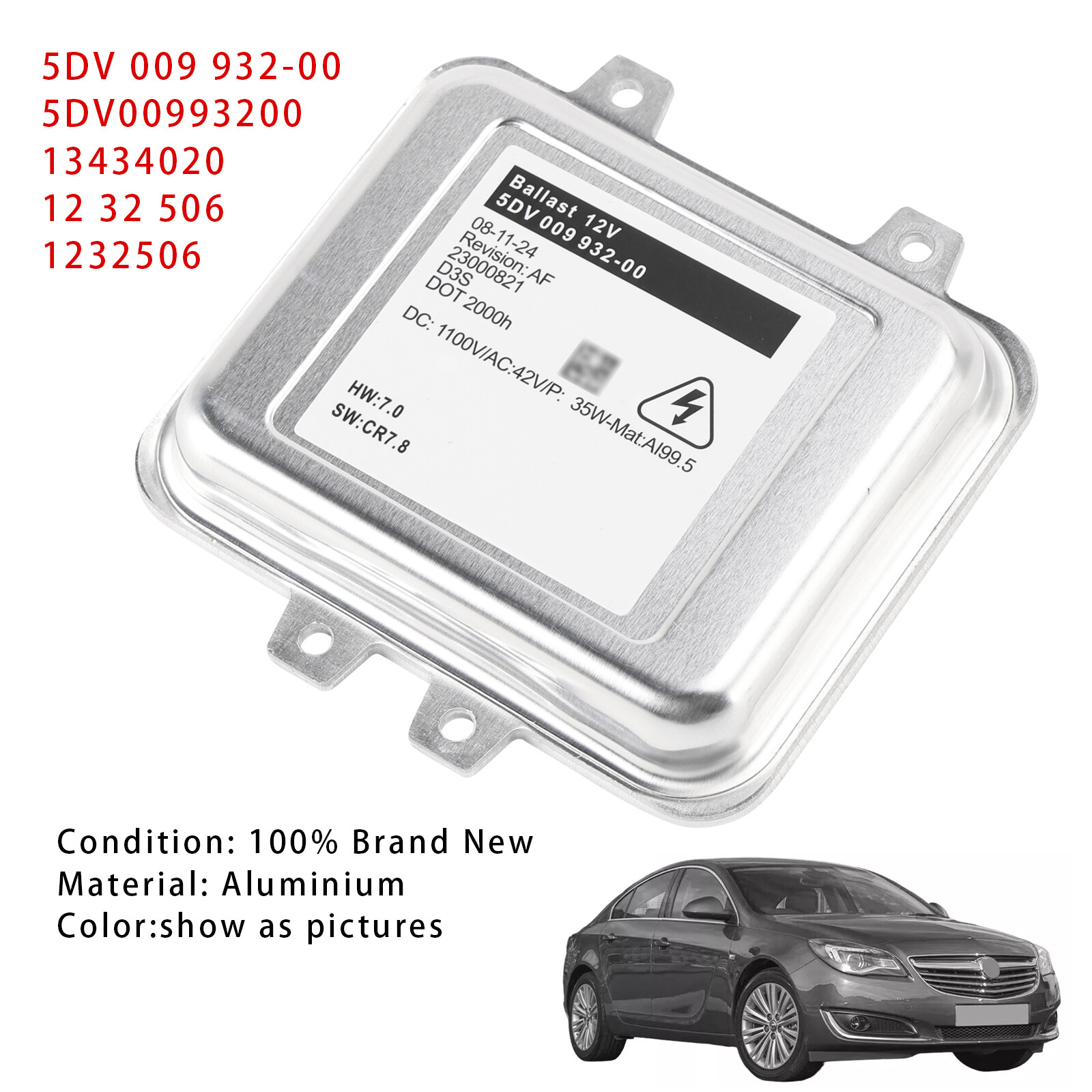 Xenon Headlight Ballast Control Module 5DV00993200 For Vauxhall Insignia 2008-17