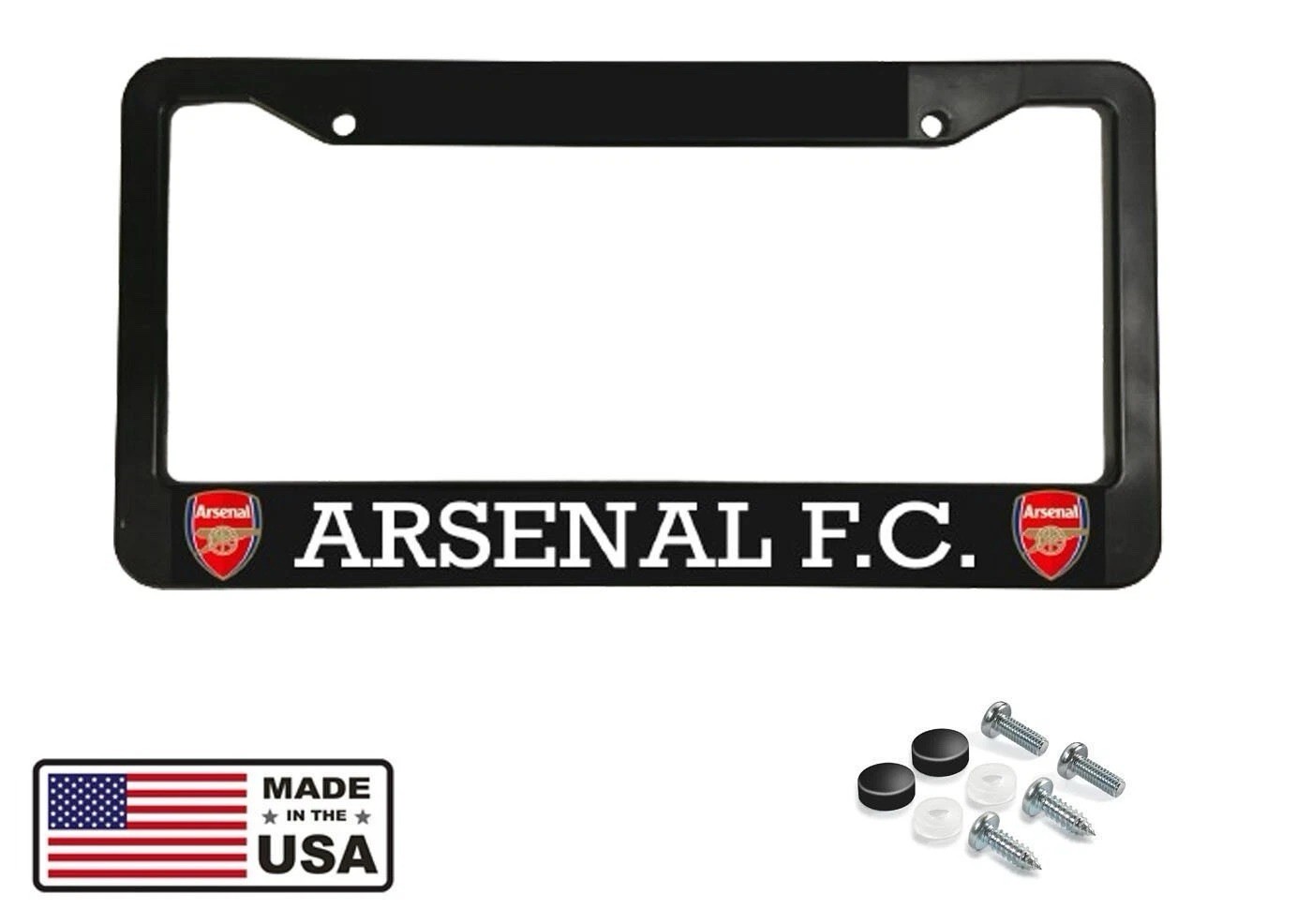 Arsenal FC Black Stainless Steel License Plate Frame | USA & Canada Fit