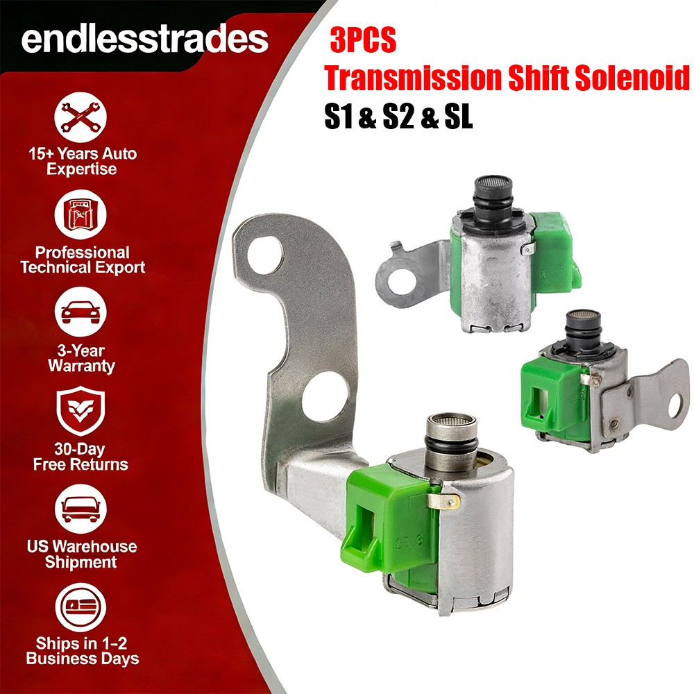 3Pcs S1 & S2 & SL Transmission Shift Solenoid Kit For Toyota Corolla Matrix 1.8L