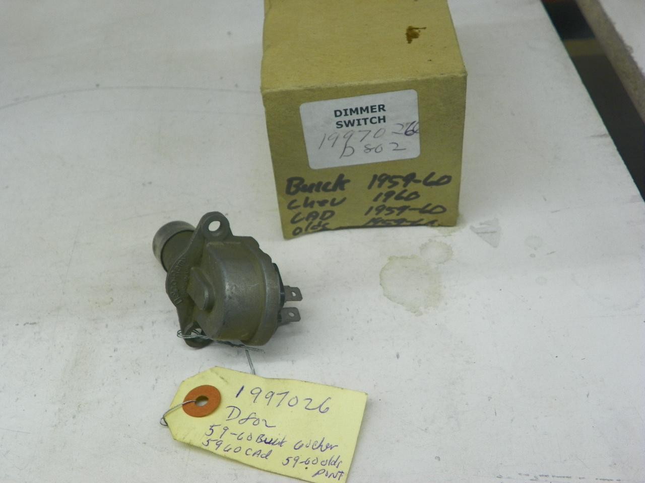 Delco Remy 1997026 Dimmer Switch 1959-60 GM Autronic Eye NOS