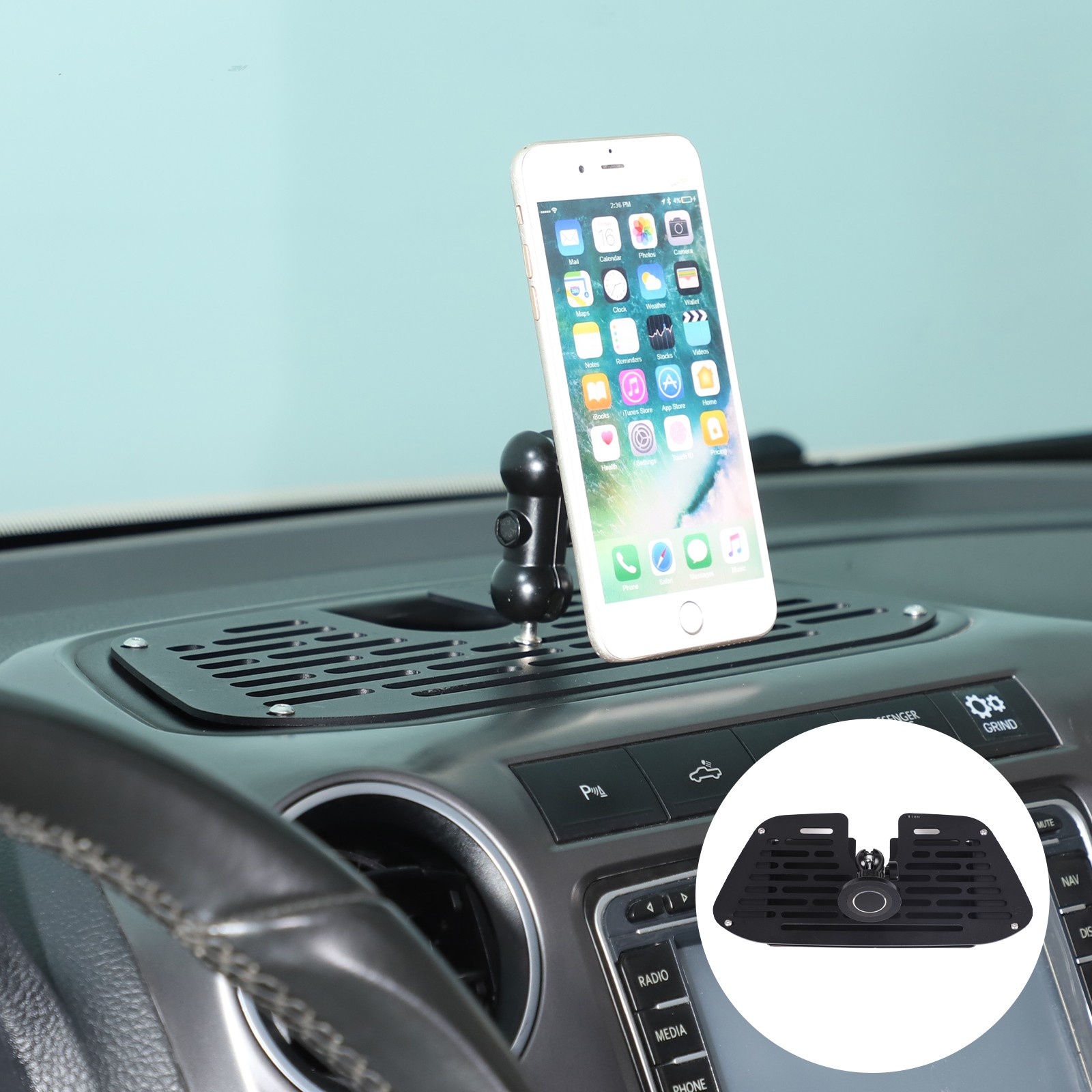 Dashboard Storage Box W Magnetic Mobile Bracket For Volkswagen Amarok 2011-2015