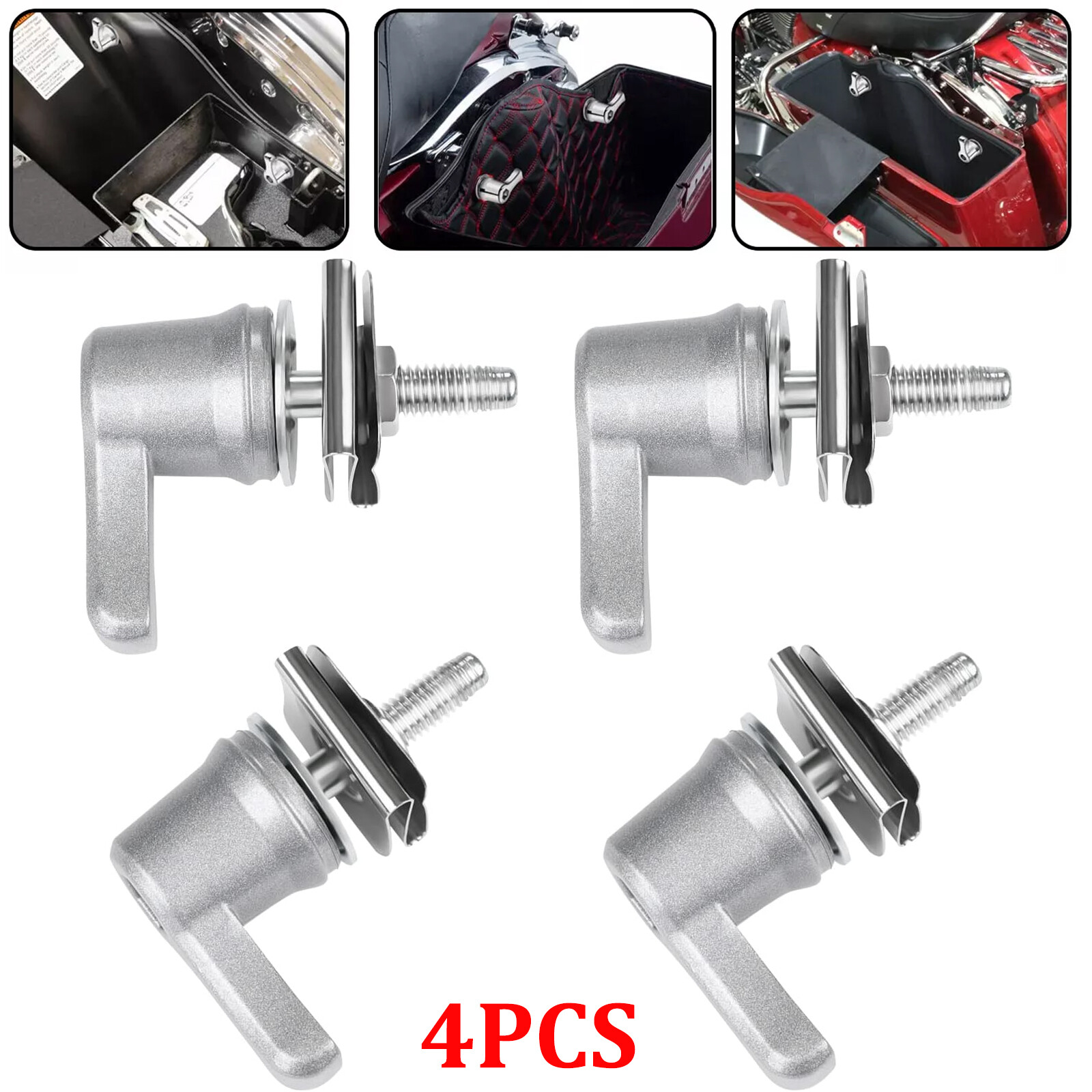 4X Saddlebag Mounting Hardware Theft Deterrent Lock For Harley Davidson Touring