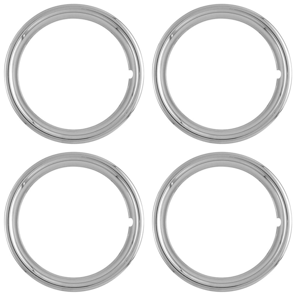 4 NEW 15\' CHROME Steel Wheel Trim Rings Beauty Rims Glamour Ring Rim Edge Bands