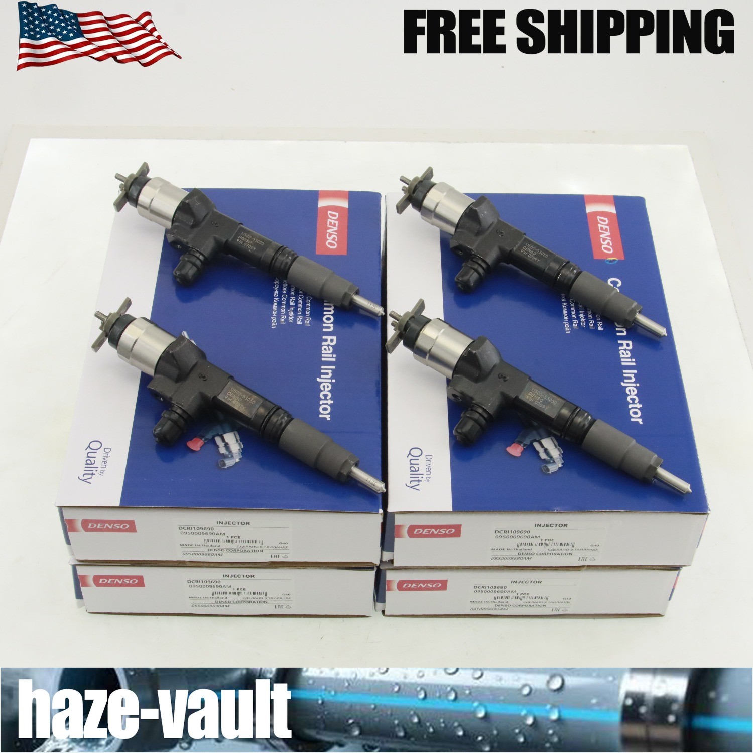 OEM 4PCS Fuel Injector For Kubota V3800DI / V3800T 3.8L1J500-53050 095000-6800