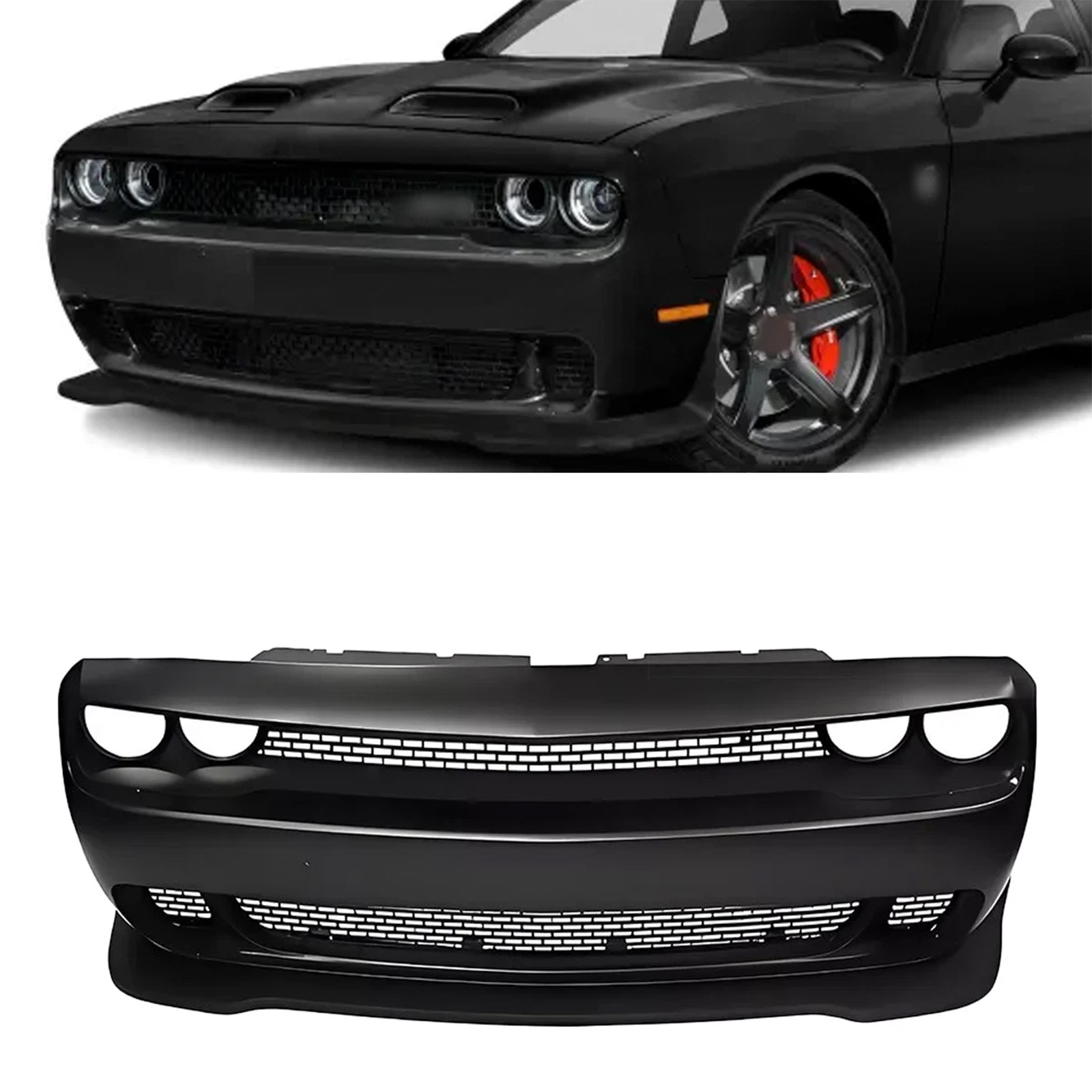 For 2015-2023 Dodge Challenger Full Front Bumper Cover Grille Lip Hellcat Style