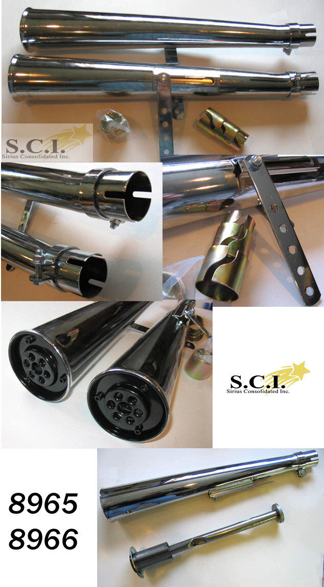 HONDA CB350 CB360 CB400T 2 x UNIVERSAL MUFFLERS EMGO