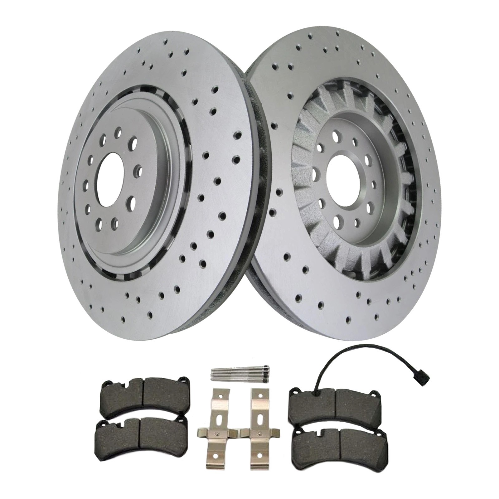 For 2014-2022 Maserati Ghibli Quattroporte front brake rotors Ceramic brake pads