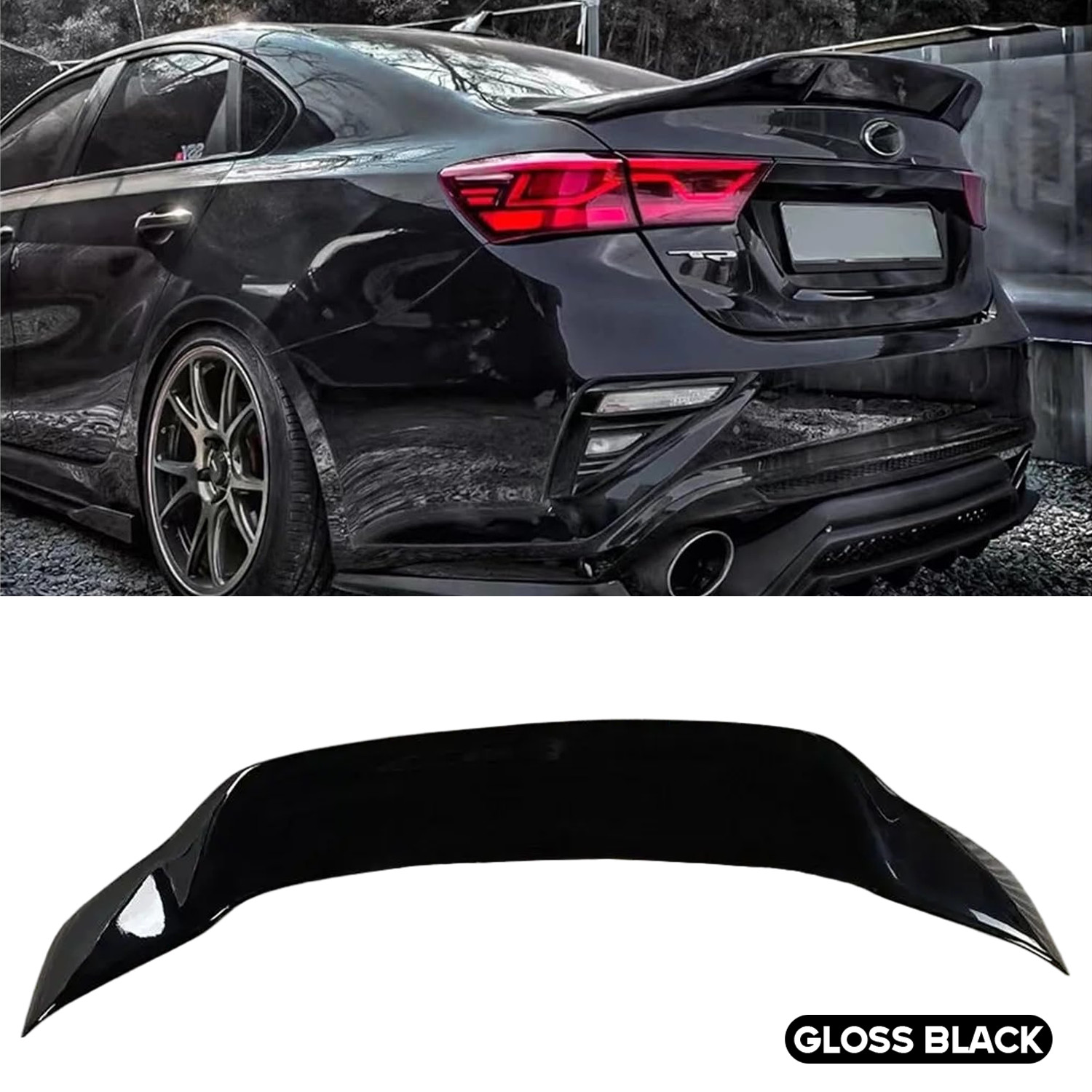 Duckbill Rear Trunk Lip Spoiler Wing ABS Glossy Black For 2019-2023 Kia Forte K3 Duckbill Rear Trunk Lip Spoiler Wing ABS Glossy Black For 2019-2023 Kia Forte K3