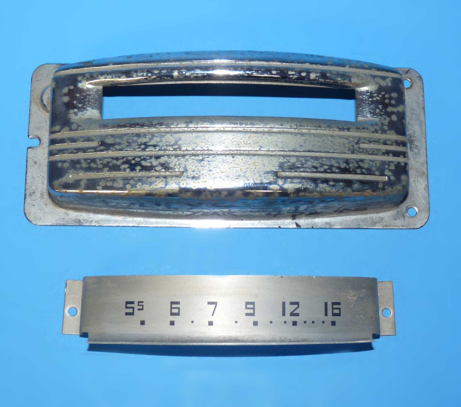 Vintage 1947 1948 Willys Wagon Jeepster Radio Dial Trim Chrome Bezel OEM