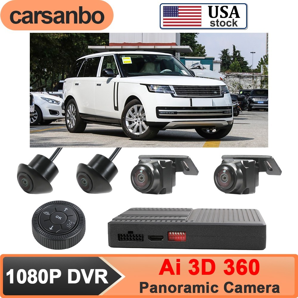 AI Smart Dashcam 360° Panoramic Car Camera System 4*Night Vision Universal Fit