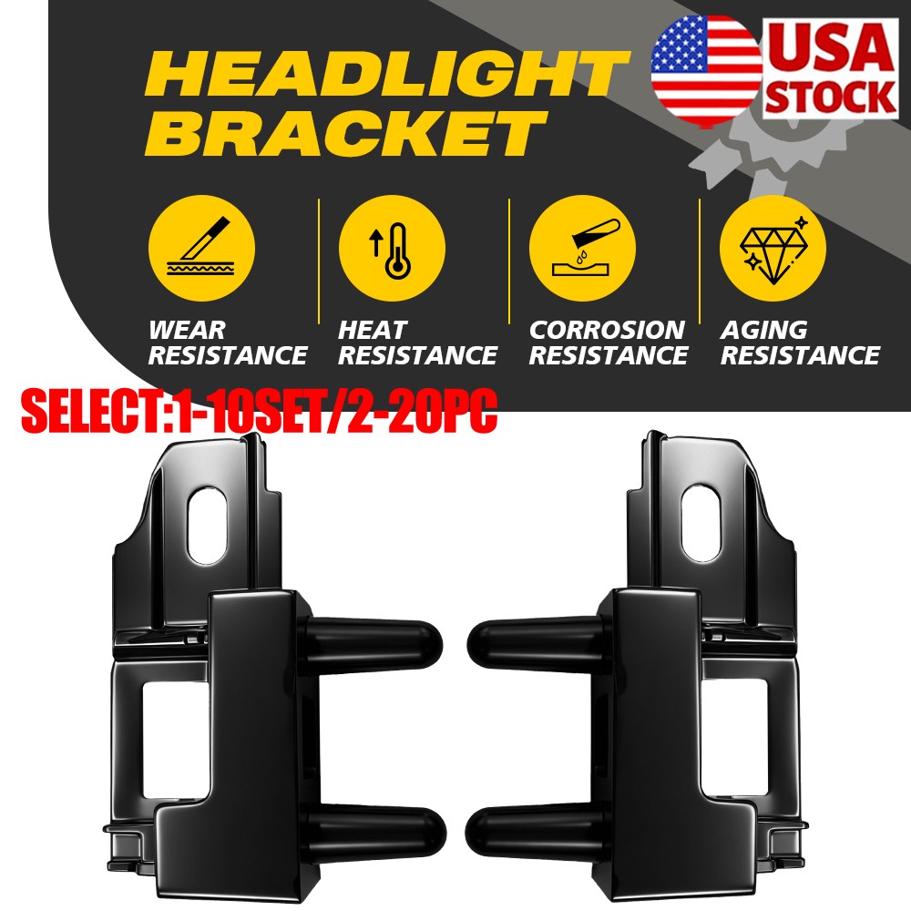 2-20X Right Left Black Headlight Lamp Mounting Brackets Fit Ford Fusion 2017-20 2-20X Right Left Black Headlight Lamp Mounting Brackets Fit Ford Fusion 2017-20