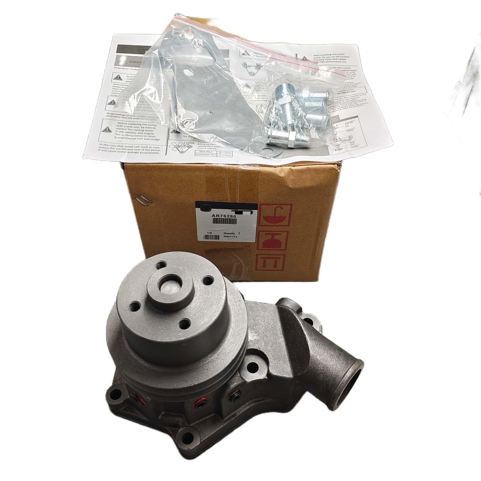 Water Pump AR76280 for John Deere 952 1144 5105 5200 6100 5300 8875 4039 240