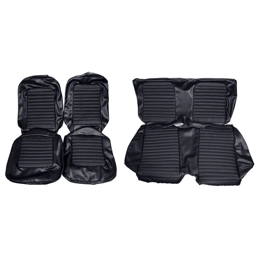 Upholstery Full Set w/ Bucket Seats Black Standard Interior Coupe 1966 Mustang