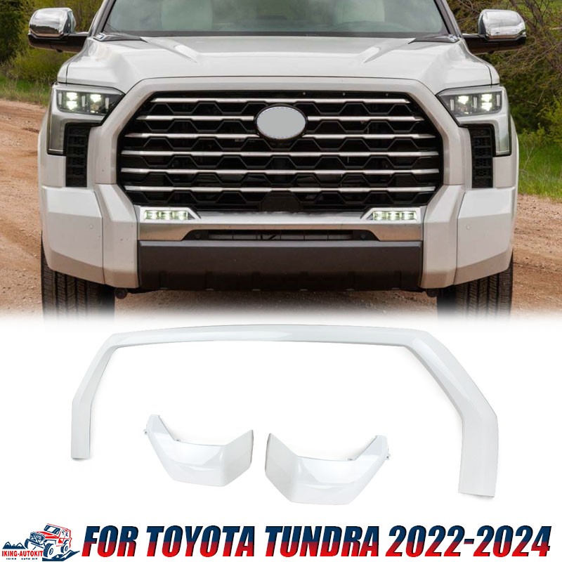 Ice Cap White For Toyota Tundra 2022-2024 Front Bumper Grille Trim Molding Cover Ice Cap White For Toyota Tundra 2022-2024 Front Bumper Grille Trim Molding Cover