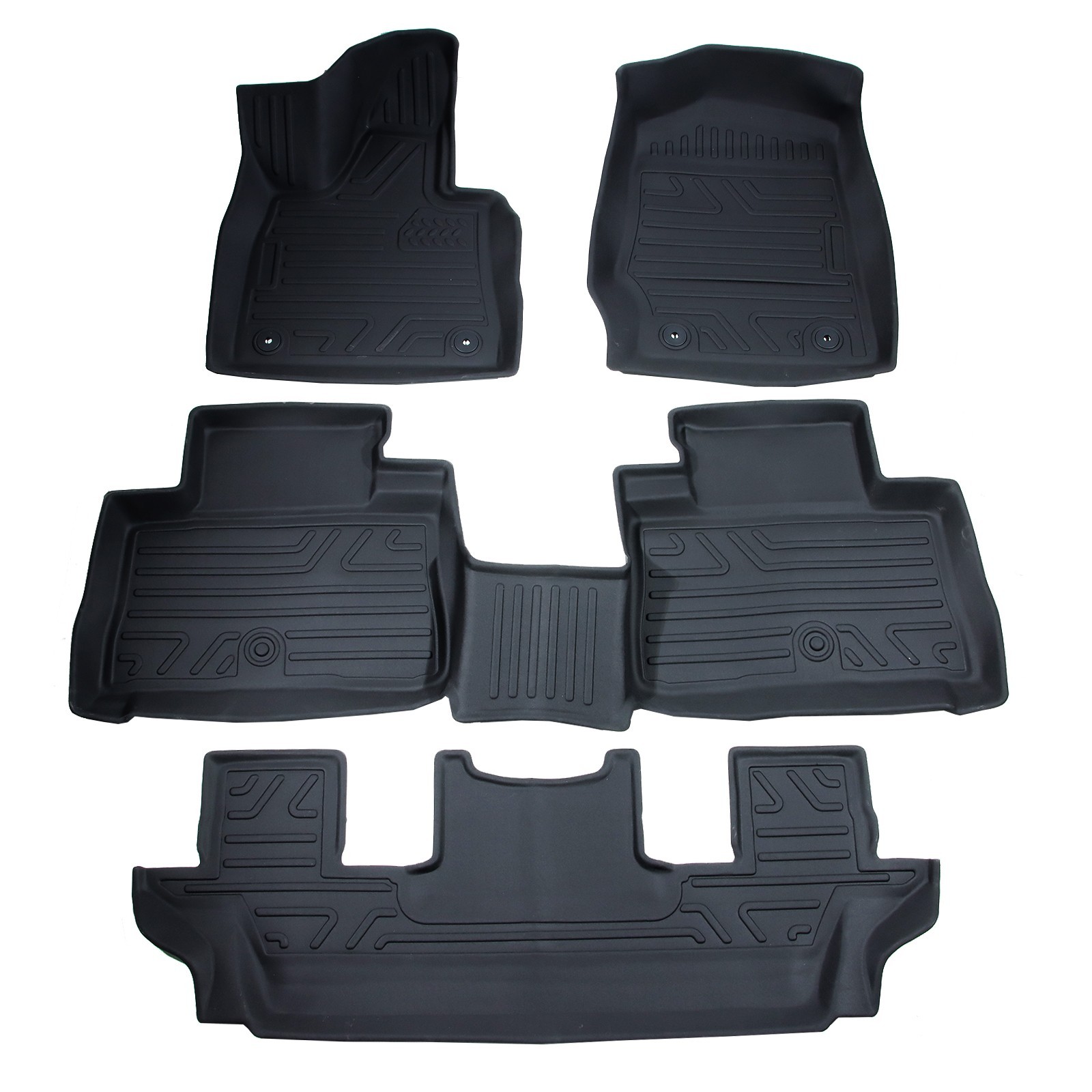 TPE Floor Mats 1st & 2nd & Rear Liner Black For 2020-2024 Lincoln Aviator 6-Seat TPE Floor Mats 1st & 2nd & Rear Liner Black For 2020-2024 Lincoln Aviator 6-Seat