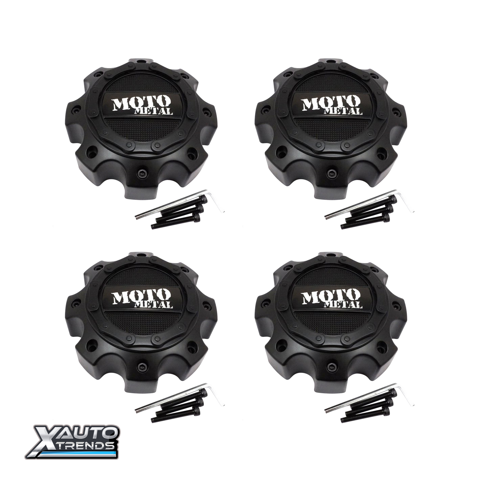 4 x Moto Metal MO971/MO972 Wheel Center Cap Satin Black 1079L170MO2SB