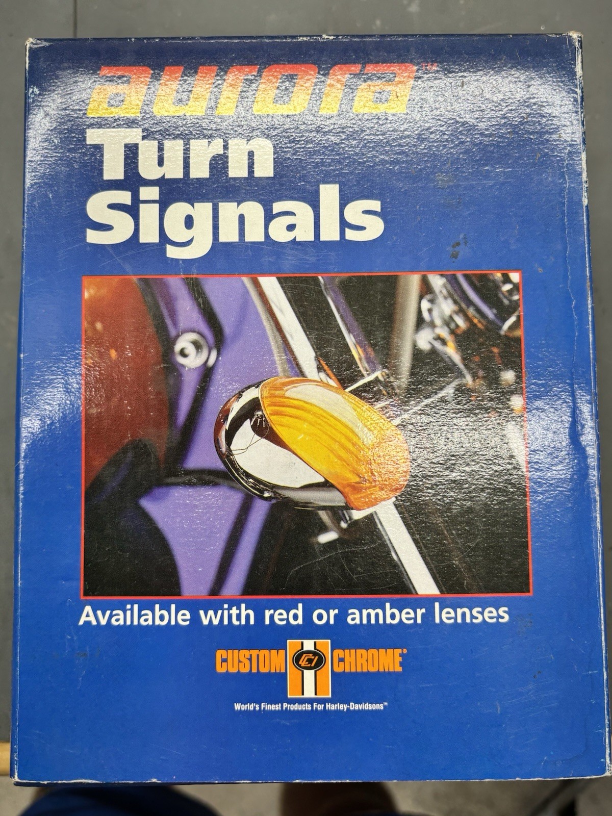 AURORA Amber TURNSIGNAL Set NOS For Harley Or Gilroy Indian Motorcycles
