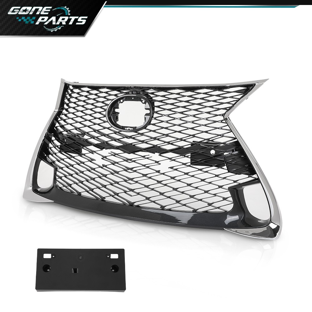 Front Grille Chrome+Black Fits 2016-17 Lexus GS200t/2016-20 GS350/2016-18 GS450h