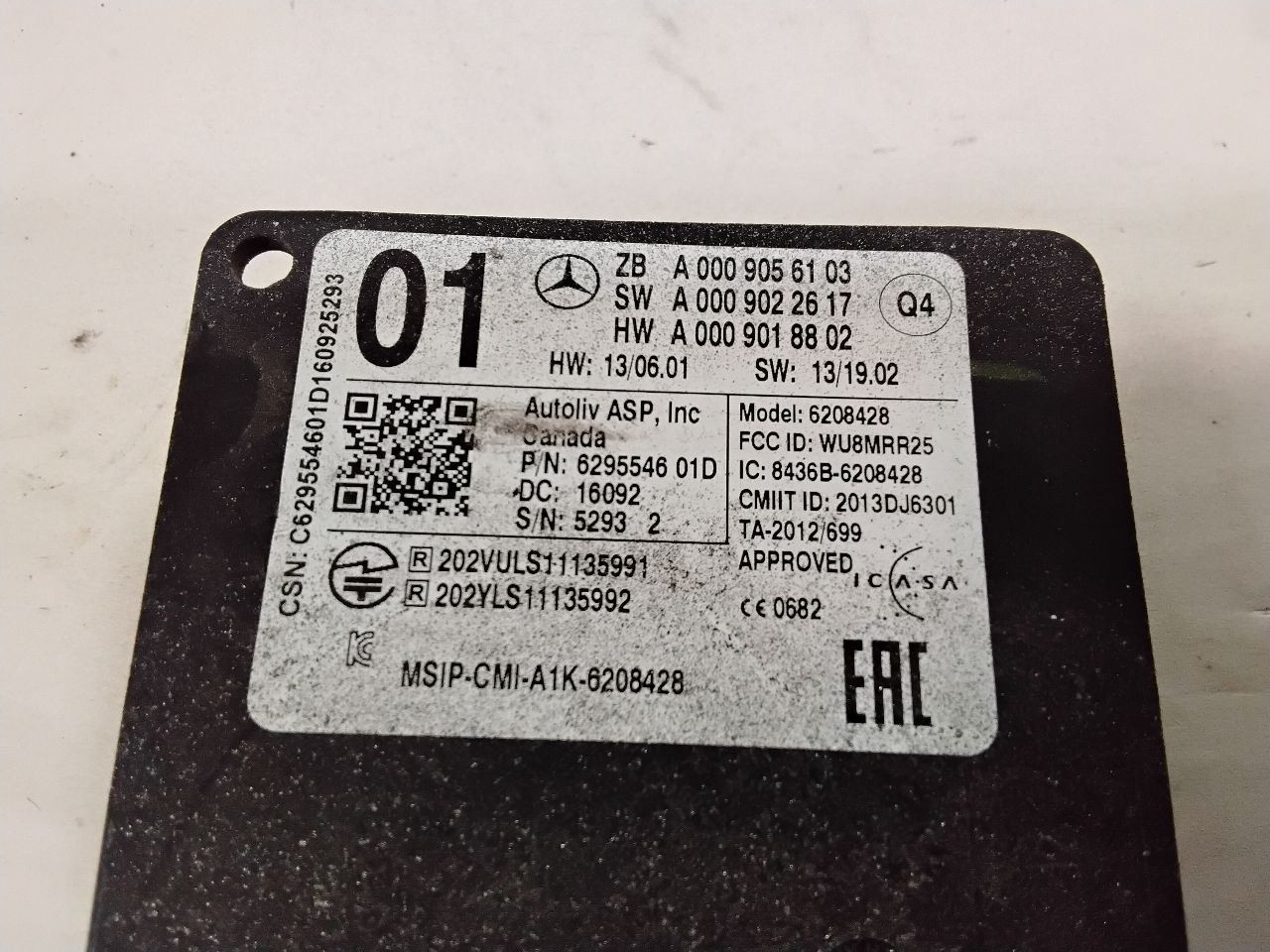 Camera/Projector 205 Type Radar Unit Fits 15-16 18 MERCEDES C-CLASS 133691