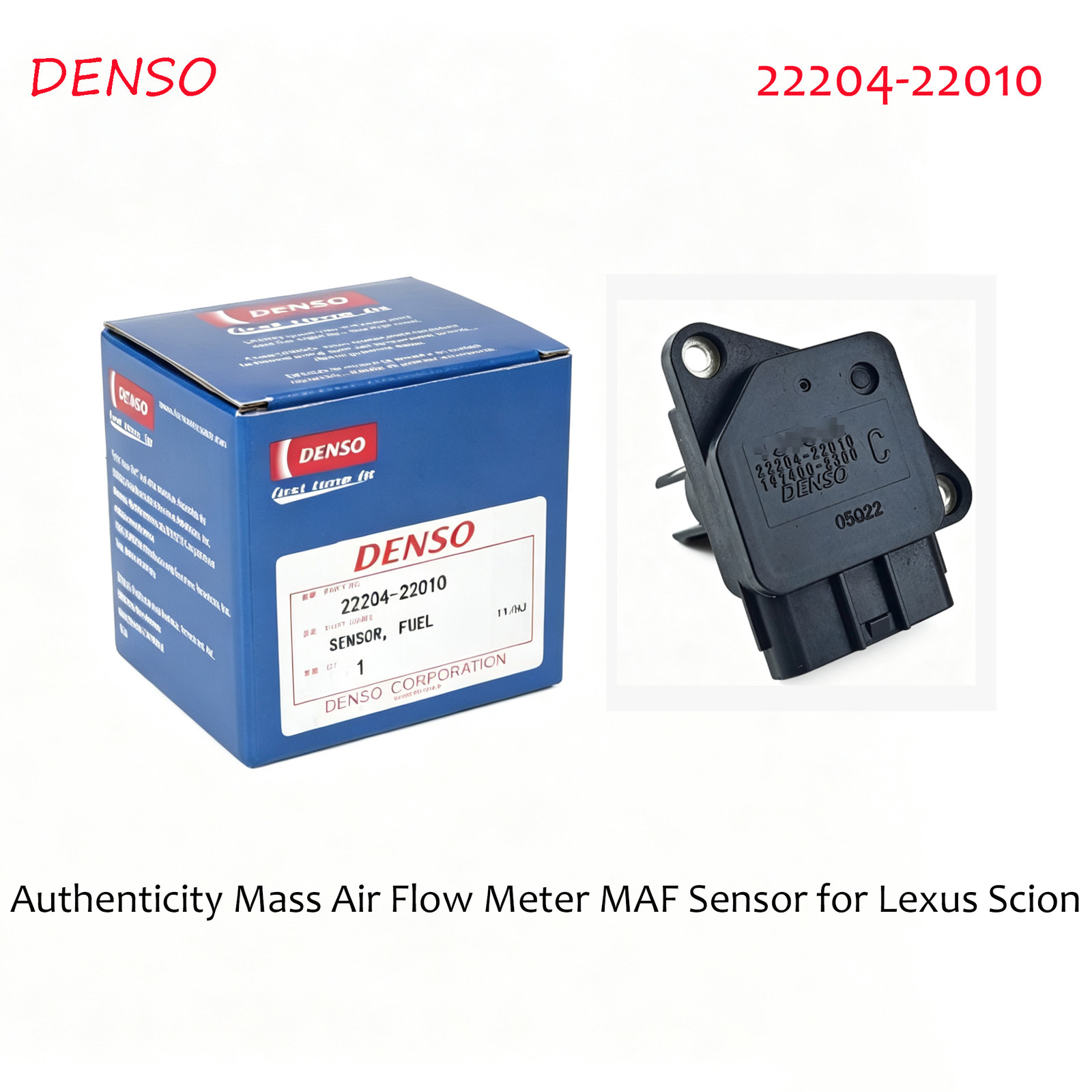 OEM DENSO Mass Air Flow Meter MAF Sensor 22204-22010 For Lexus Scion US OEM DENSO Mass Air Flow Meter MAF Sensor 22204-22010 For Lexus Scion US