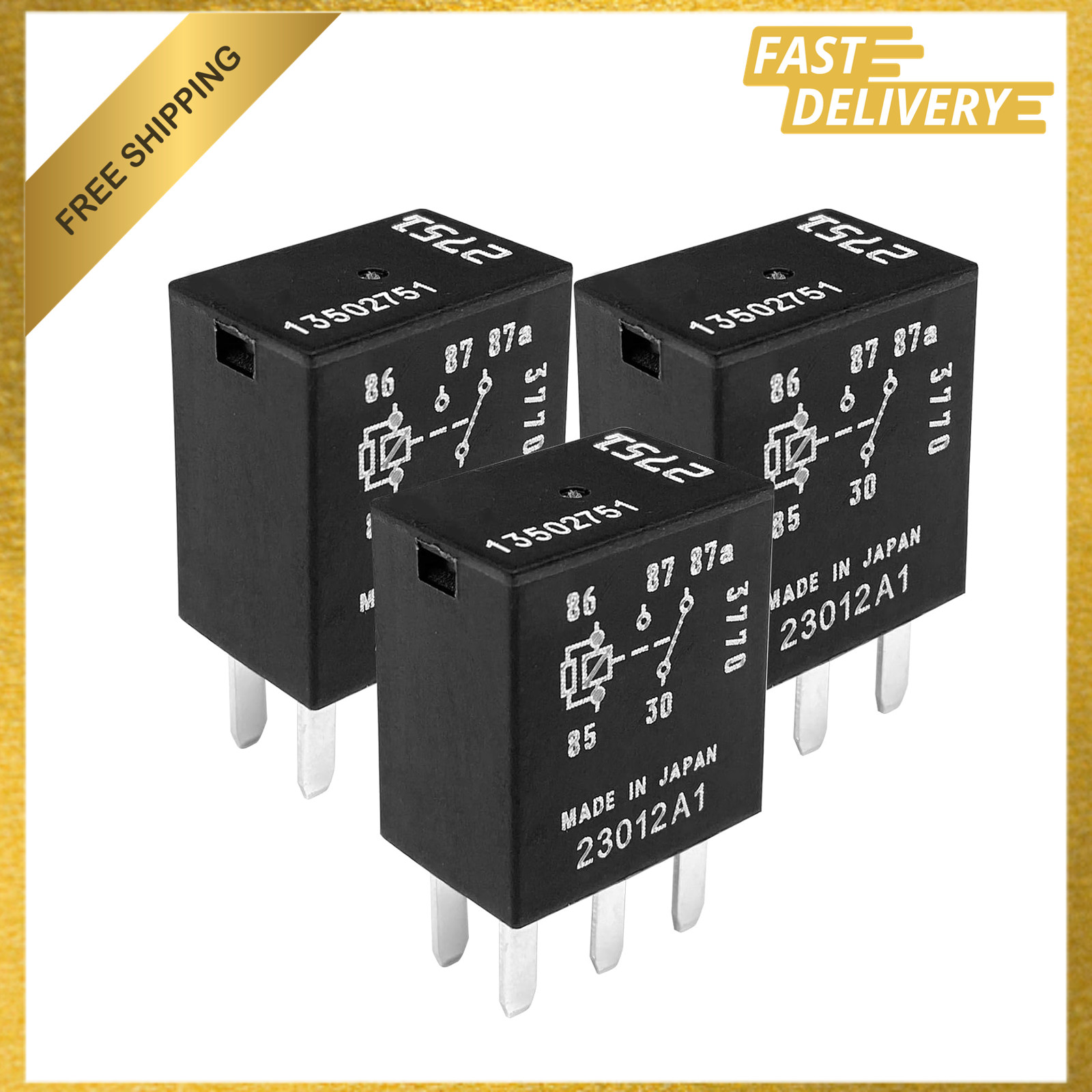 3-Pack Automotive Relay 12V 30A 40A 5-Pin SPDT Compatible with GM Vehicles Fuel 3-Pack Automotive Relay 12V 30A 40A 5-Pin SPDT Compatible with GM Vehicles Fuel
