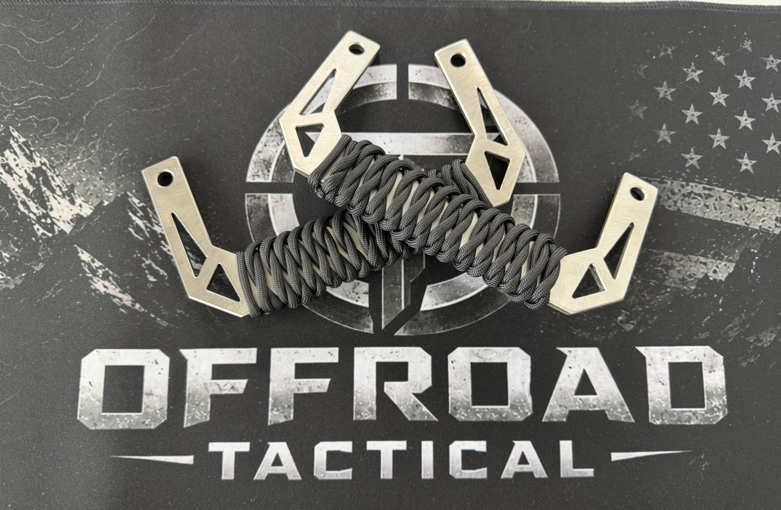 Offroad Tactical - Billet Grab Handle (Pair) - Universal Stainless Paracord Blk Offroad Tactical - Billet Grab Handle (Pair) - Universal Stainless Paracord Blk