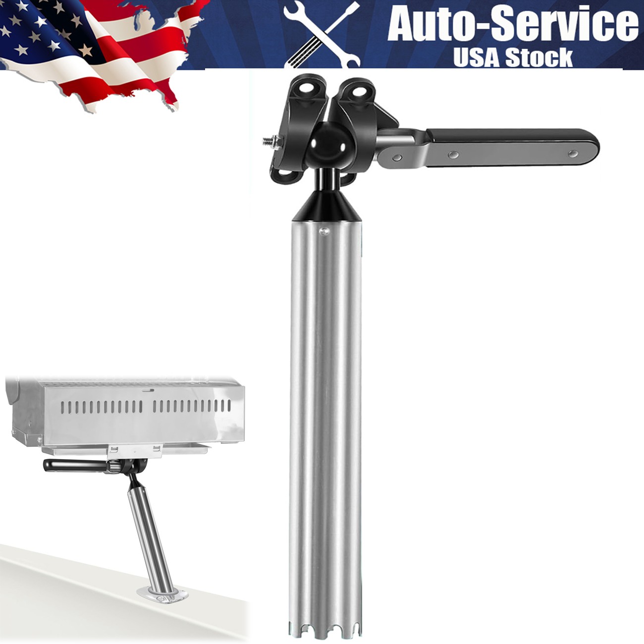 T10-355 All-Angle Adjustable Fish Rod Holder Grill Mount Fit Magma 9