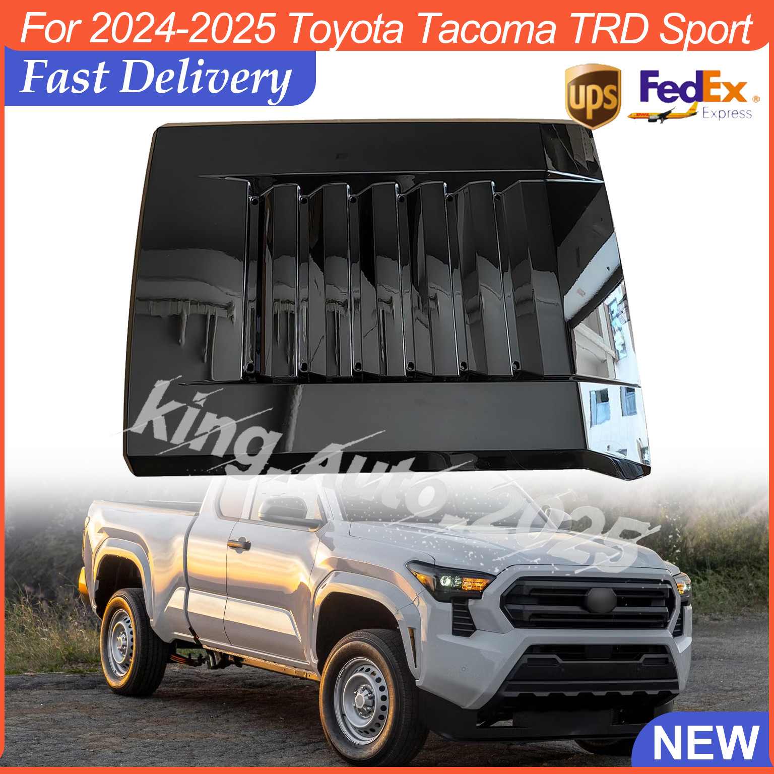 76181-AK900 Hood Scoop Bulge For 2024-2025 Toyota Tacoma TRD Sport  Glossy Black
