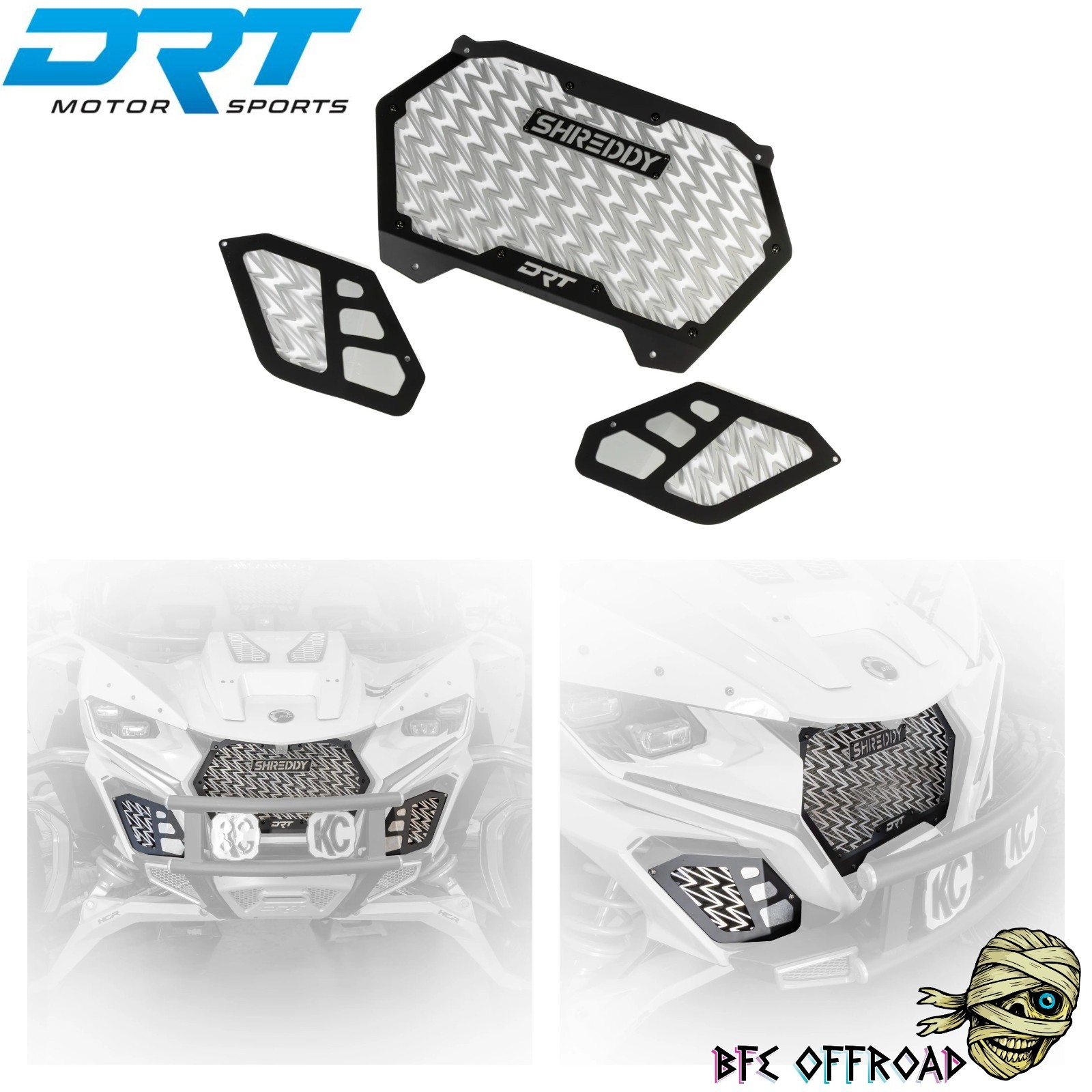 DRT SHREDDY Billet 3pc Front Aluminum Grill Kit CAN-AM MAVERICK R 2024+ All