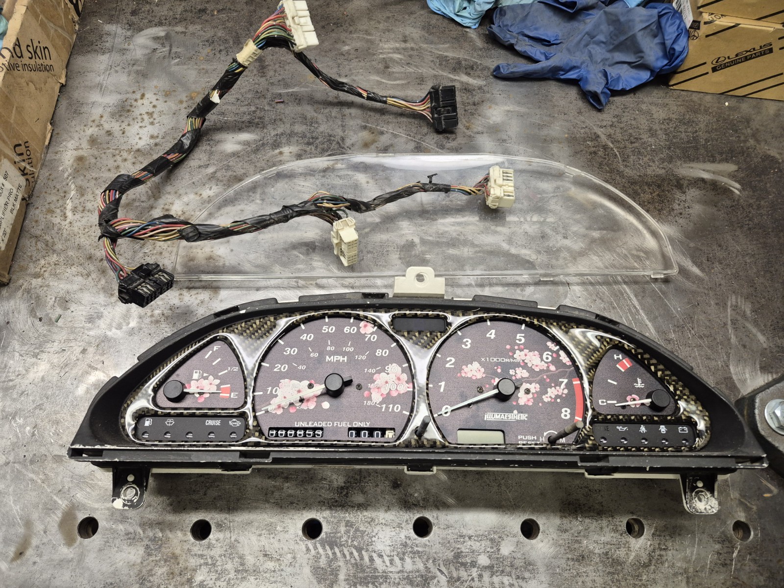 91-94 Nissan 240SX S13 Instrument Gauge Cluster W/ Wiring Harness 91-94 Nissan 240SX S13 Instrument Gauge Cluster W/ Wiring Harness