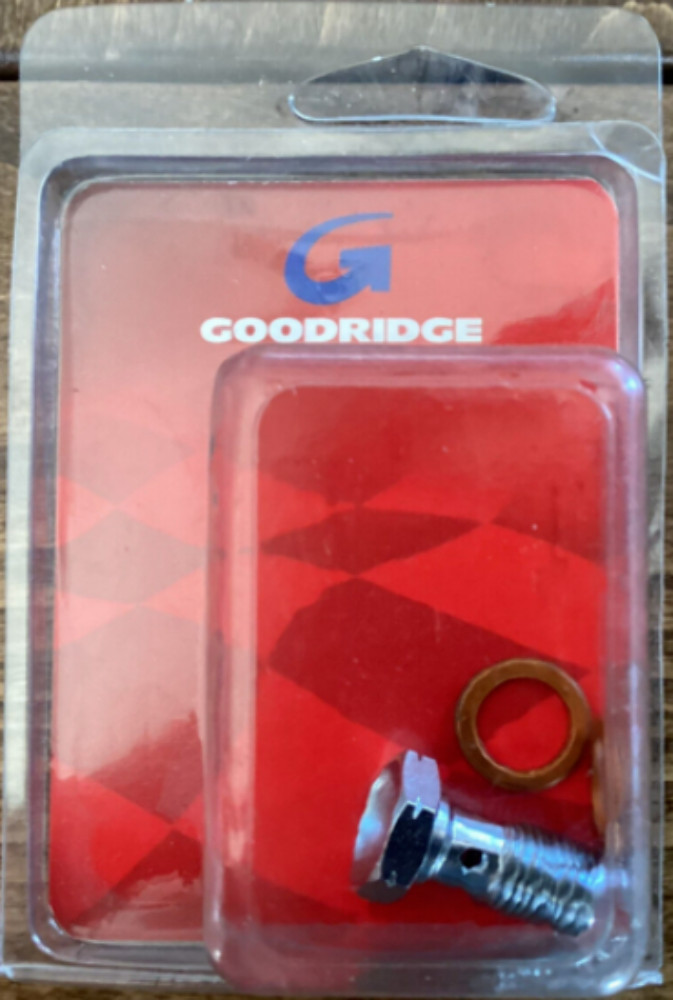 QTY 2 | Goodridge 10mm x 1.0 Metric Banjo Bolt 035998