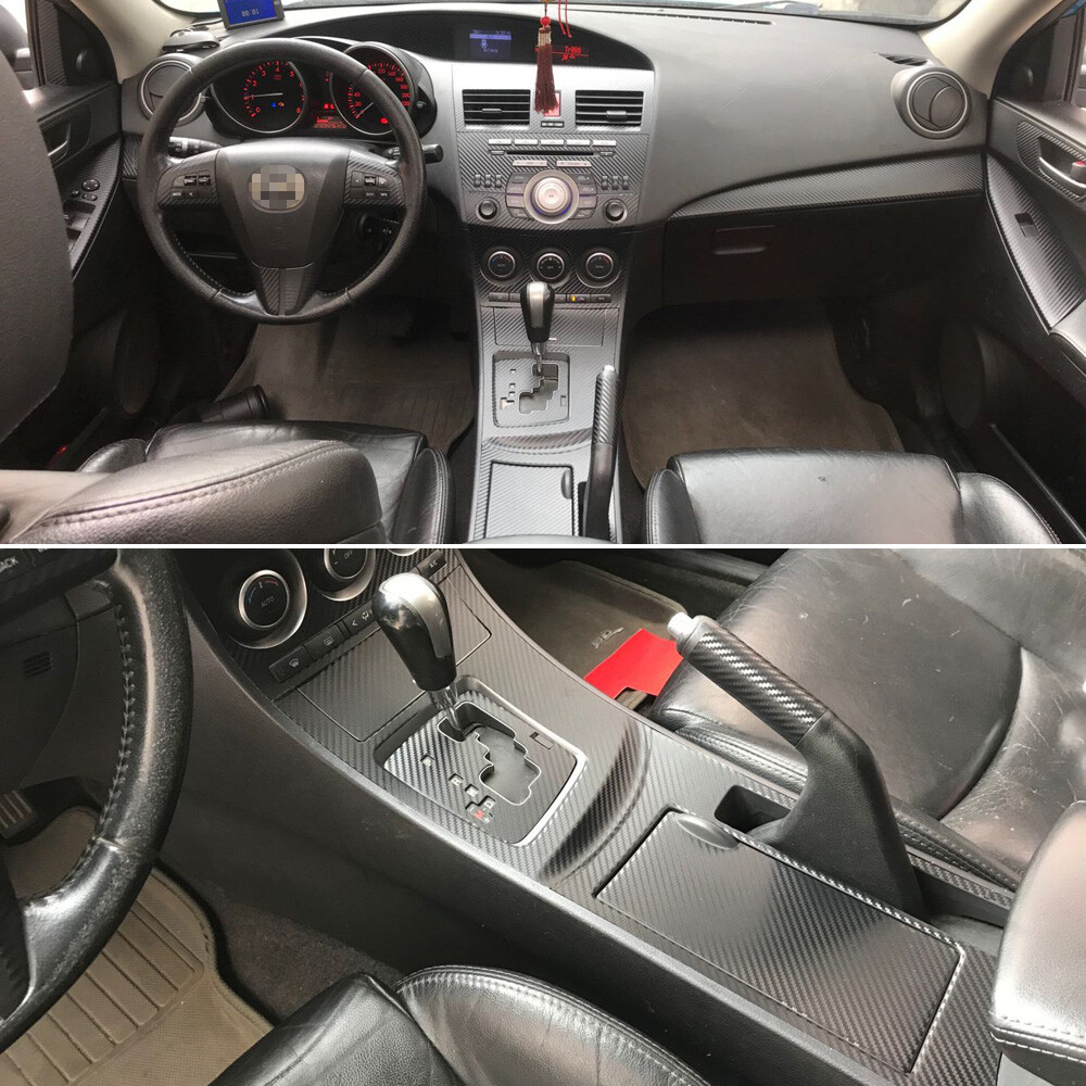 For mazda 3 2009-2013 3D Carbon Fiber black Pattern Interior DIY Trim Decals
