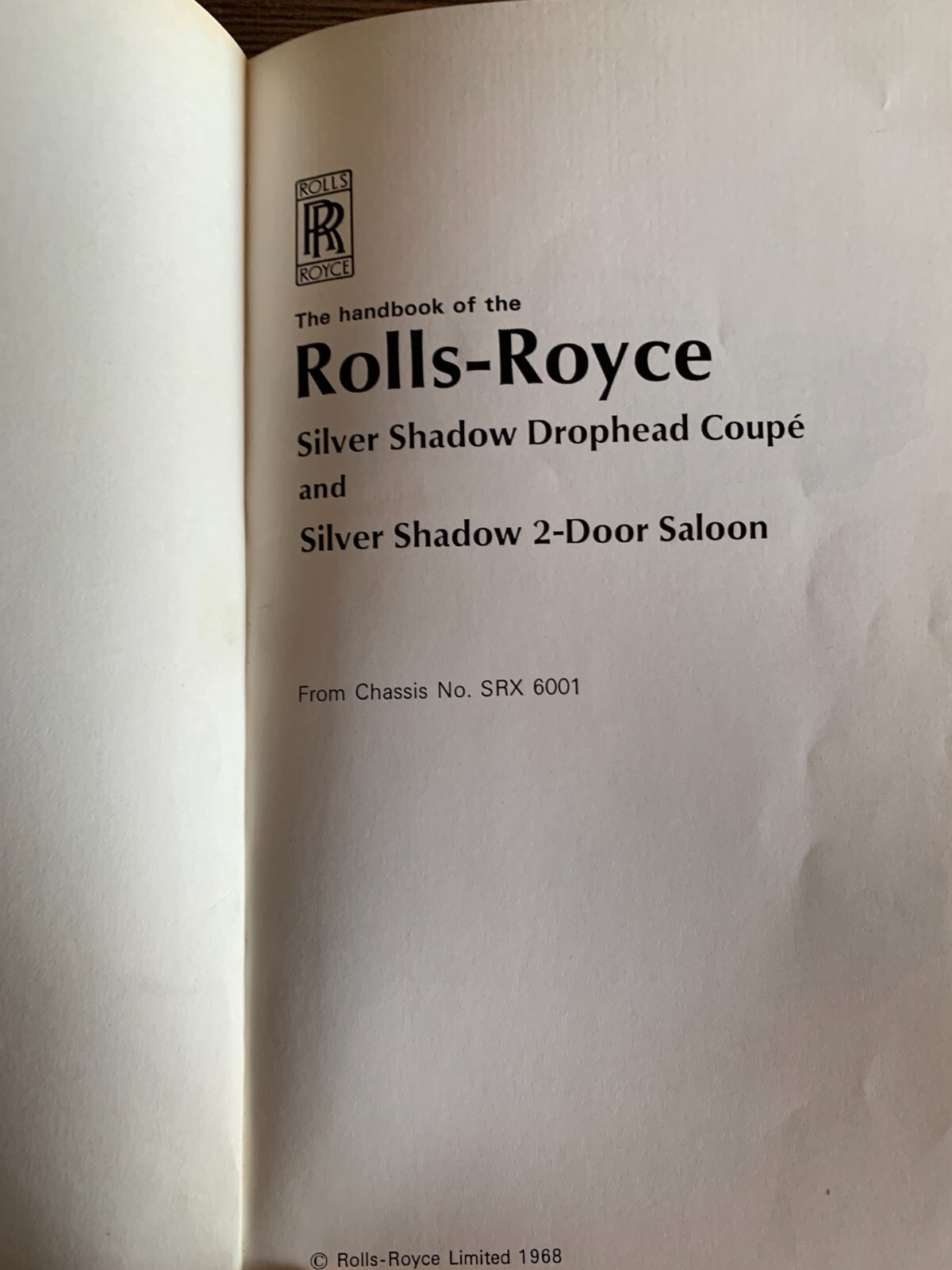 1968 Rolls Royce Silver Shadow 2 Door Drophead Coupe Car Owners Handbook Manual 1968 Rolls Royce Silver Shadow 2 Door Drophead Coupe Car Owners Handbook Manual
