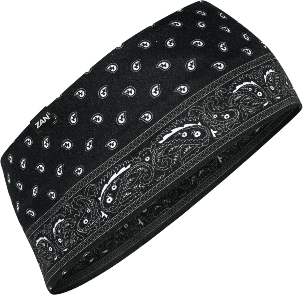 Zan Headgear HBL101 SportFlex Headband Black Paisley Four-Way Stretch Universal
