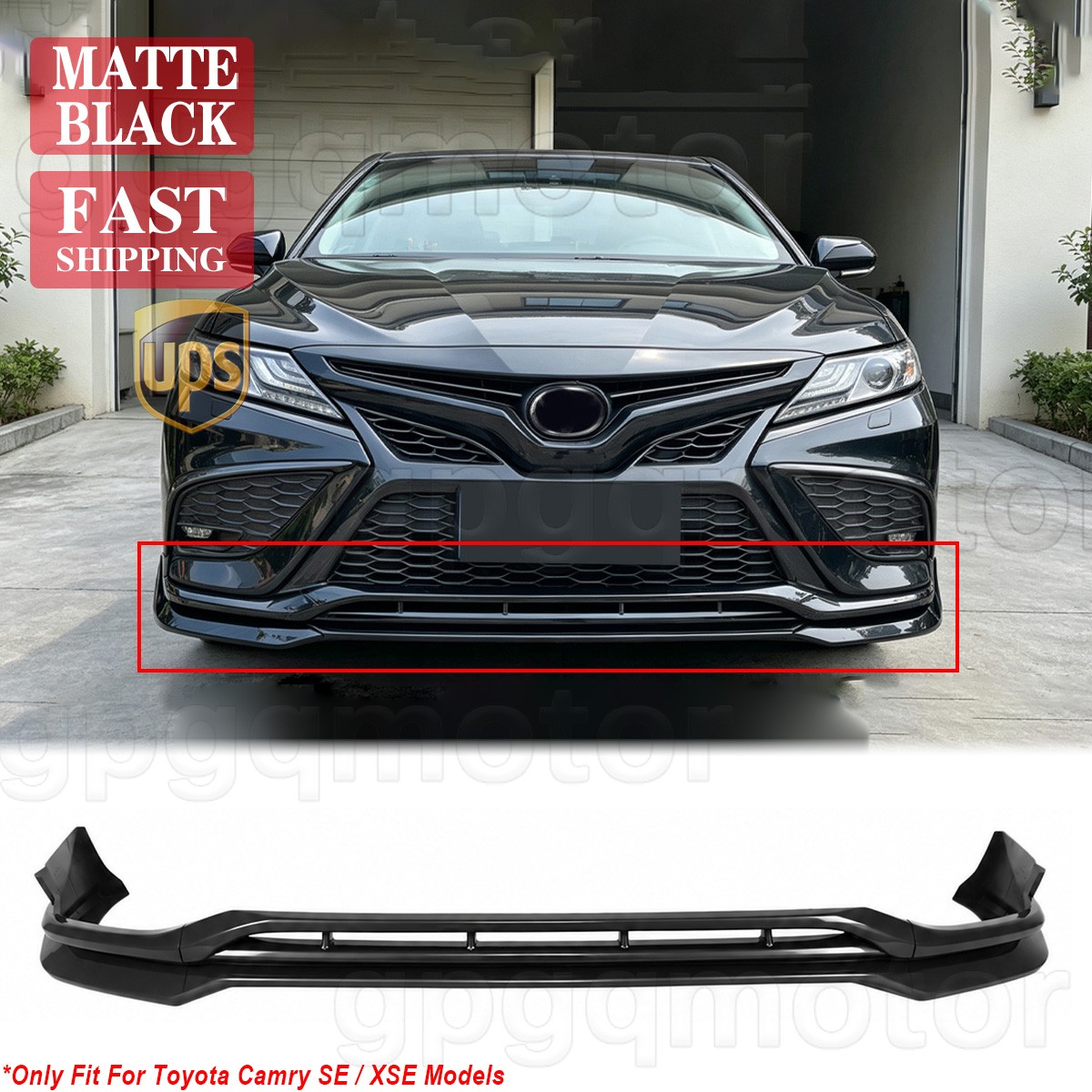 For Camry SE XSE 2021-2025 Yofer A Style Matte Black Front Bumper Lip Splitters For Camry SE XSE 2021-2025 Yofer A Style Matte Black Front Bumper Lip Splitters