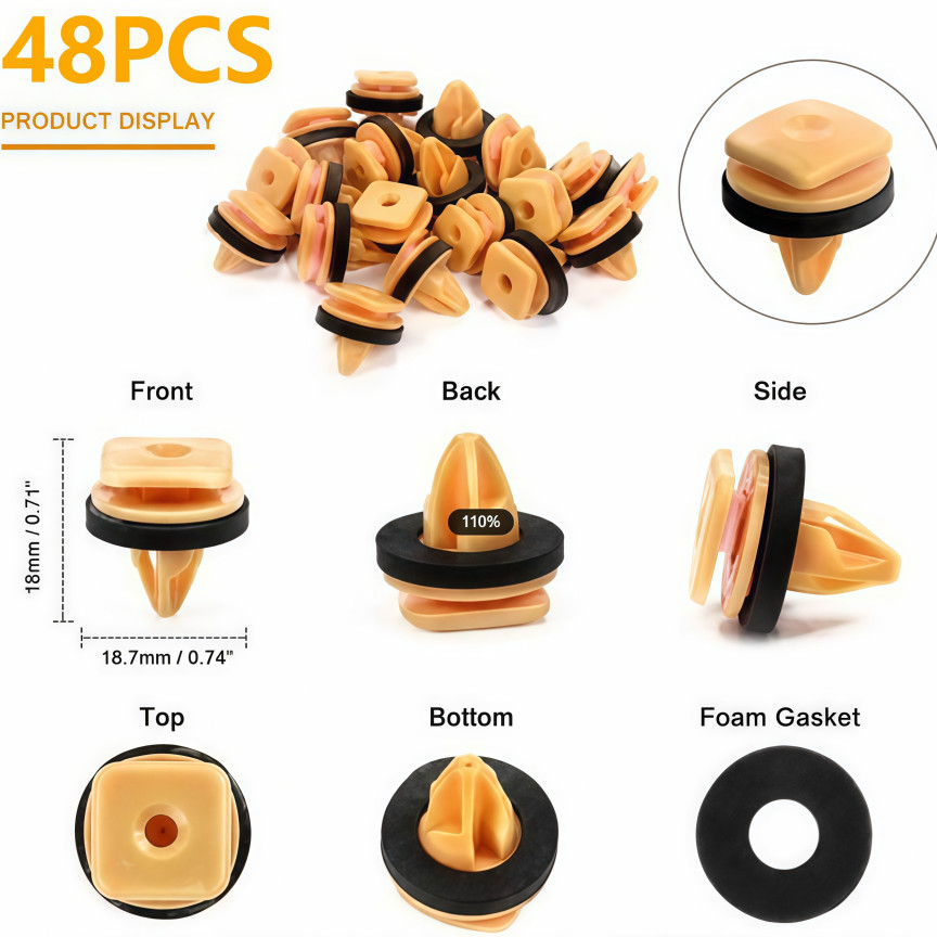 NEW 48Pcs For Maserati Levante 2017-2023 Yellow Fender Liner Wheel Arch Clips NEW 48Pcs For Maserati Levante 2017-2023 Yellow Fender Liner Wheel Arch Clips