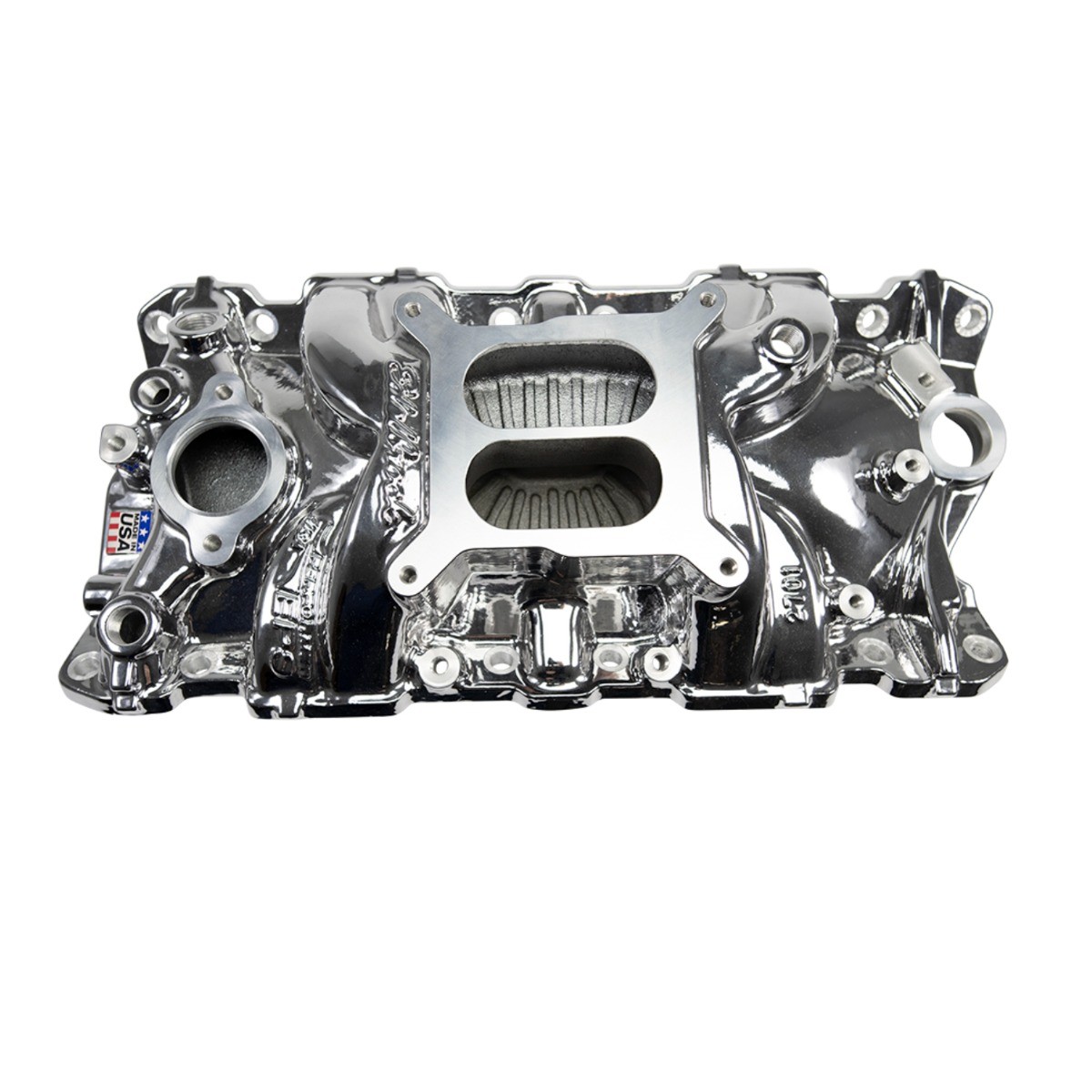 Edelbrock 2701-CP EPS Chrome Plasma Intake Manifold for 1955-1986 Chevy SBC