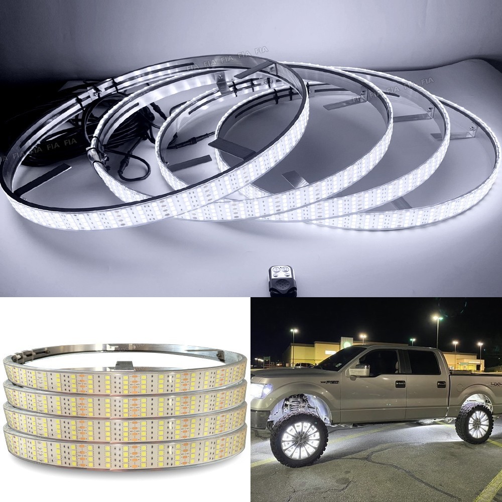 15.5\'\' Quad Row Pure White Waterproof LED Truck Wheel Rim Lights Kit (White pcb) 15.5\'\' Quad Row Pure White Waterproof LED Truck Wheel Rim Lights Kit (White pcb)